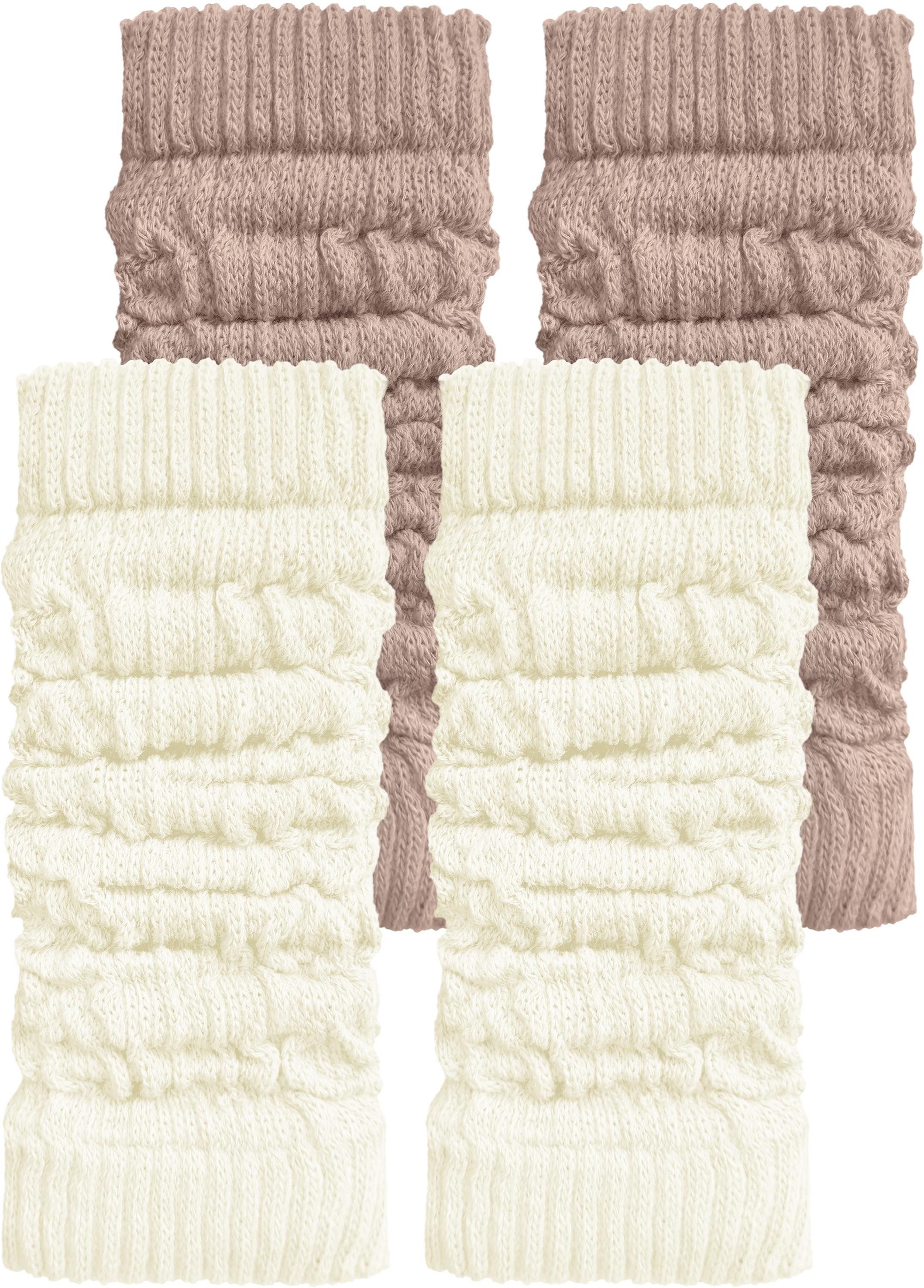 Beinstulpen 2 Paar Strickstulpen mit wärmender Wolle