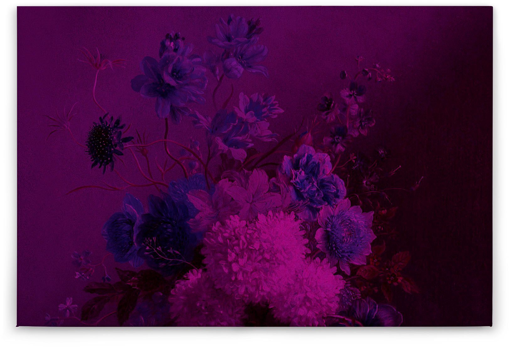 Blumen Création Leinwandbild A.S. Keilrahmen bouquet St), vibrant Blumen-Strauß Bild Lila (1 Floral 3,
