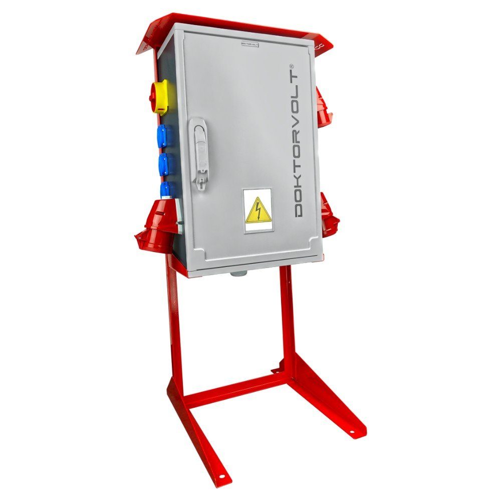 Doktorvolt Stromverteiler mit Ständer OS-S/FI SET 2x32A 1x16A 8x230V Doktorvolt® Steckdosenleiste