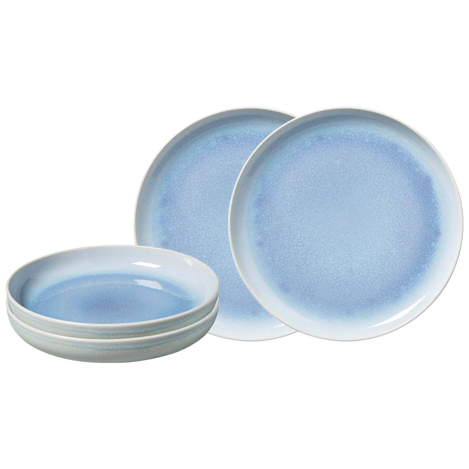 like. by Villeroy & Boch Kombiservice Crafted Blueberry Tafel-Set 4er Set (4-tlg), Porzellan