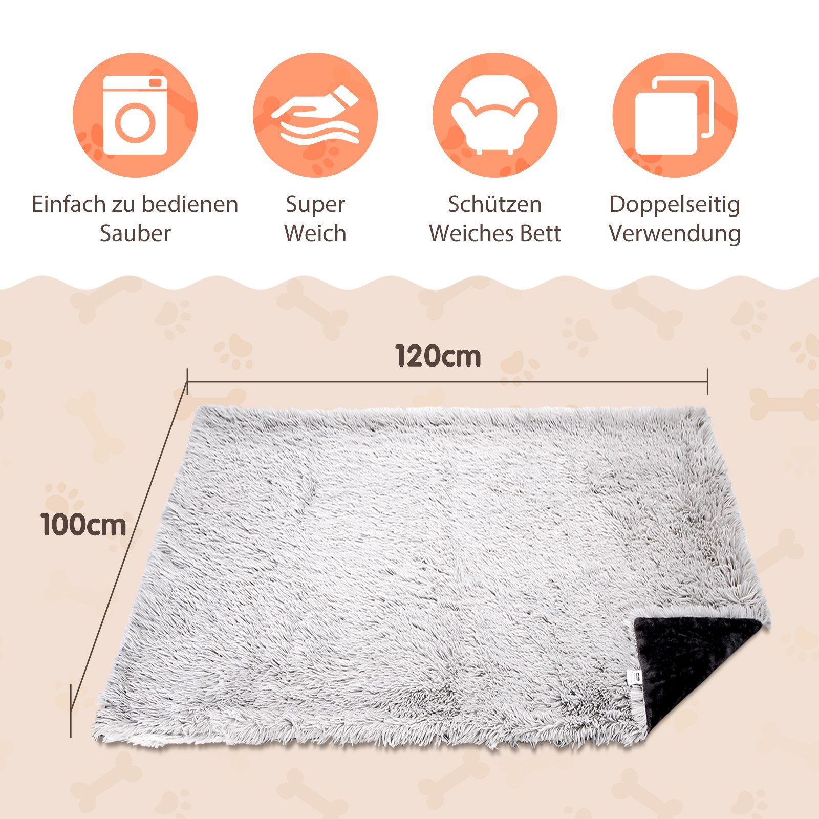 nobleza Tierdecke Hundedecke Weiche Fleecedecke Waschbare Deck für Haustier Hunde Katzen