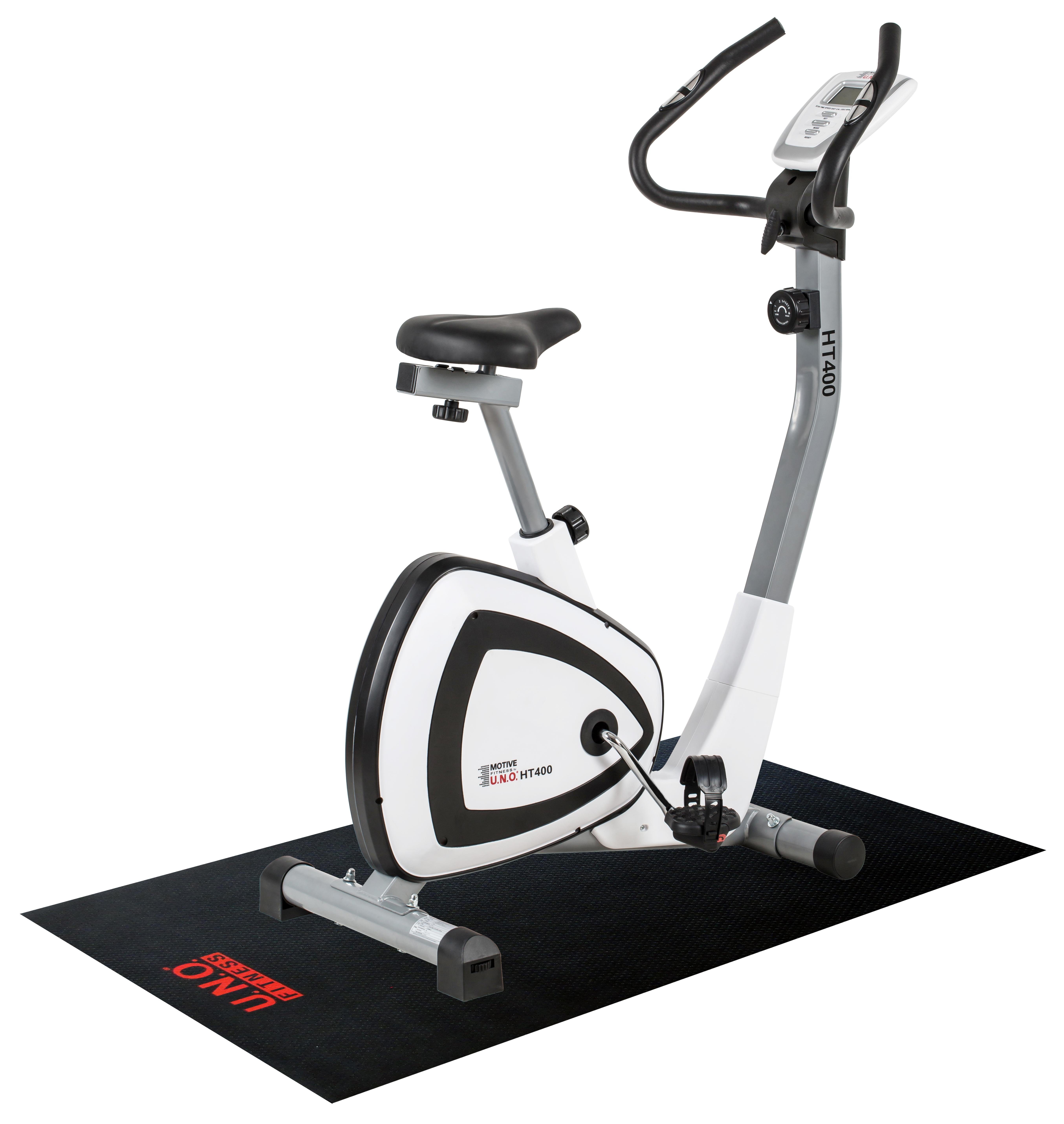 MOTIVE FITNESS by U.N.O. Heimtrainer HT 400 (mit/ohne Unterlegmatte), 120 kg max. Benutzergewicht, Fahrrad, 8 Widerstandsstufen