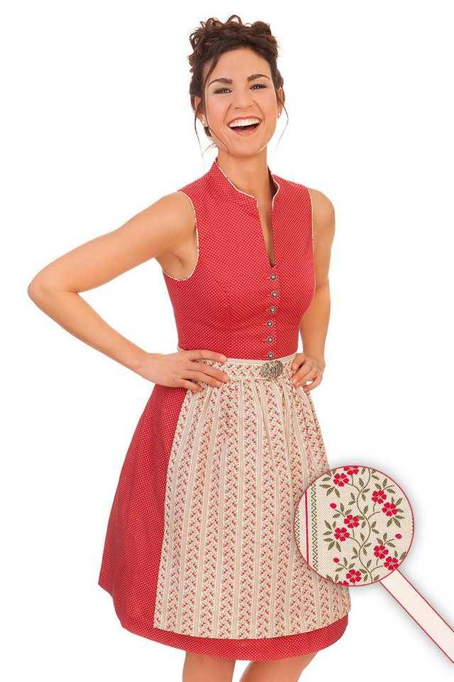 Alpenwahnsinn Dirndl Retro Dirndl 2tlg. - ROSENROT - rot