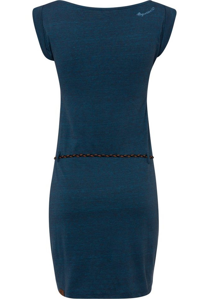 Ragwear Shirtkleid »TAG« (2-tlg., mit Bindegürtel) mit Melange-Optik in blau