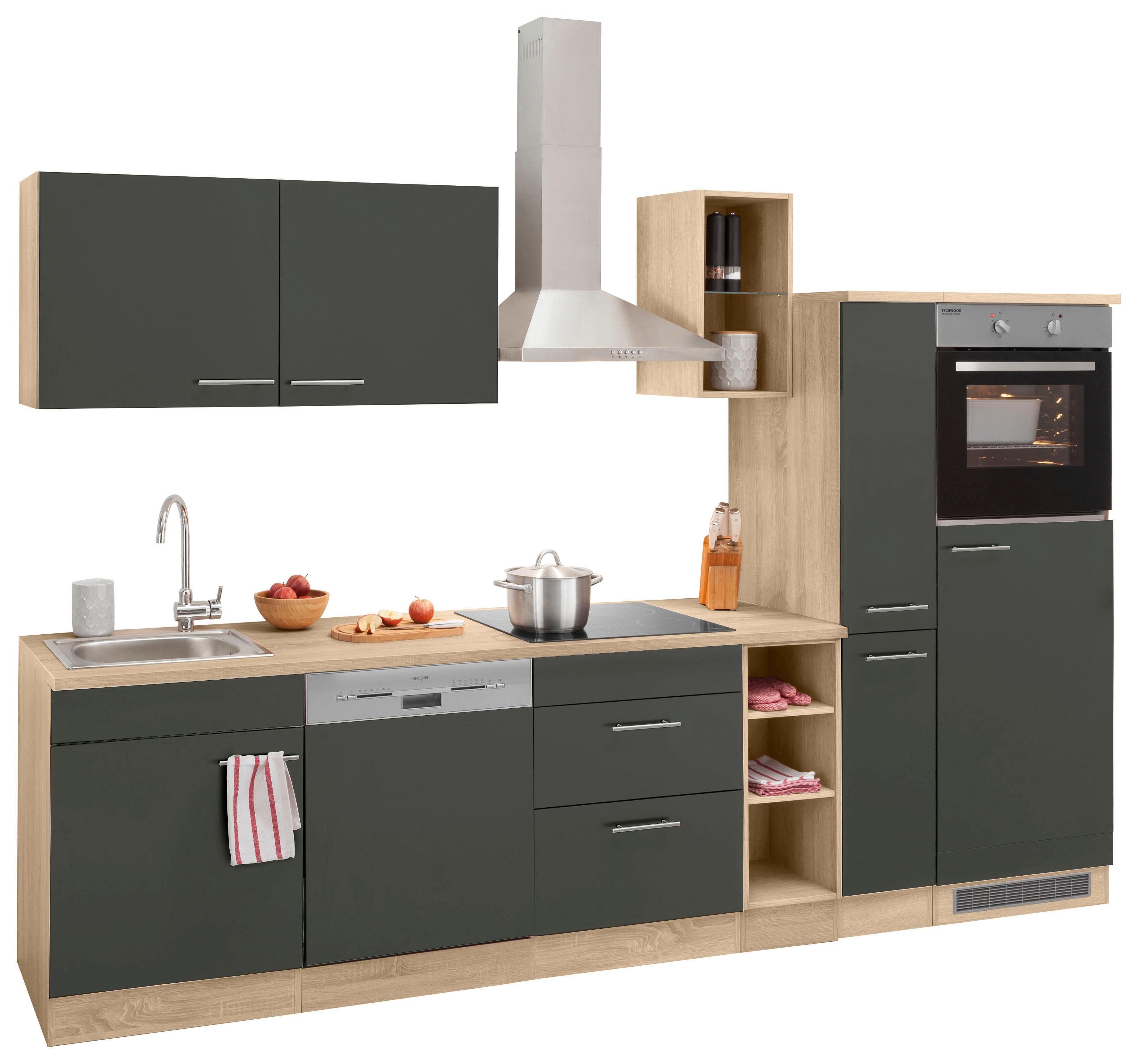 OPTIFIT Küchenzeile Kalmar, Breite 300 cm, wahlweise mit E-Geräten, mit Arbeitsplatte
