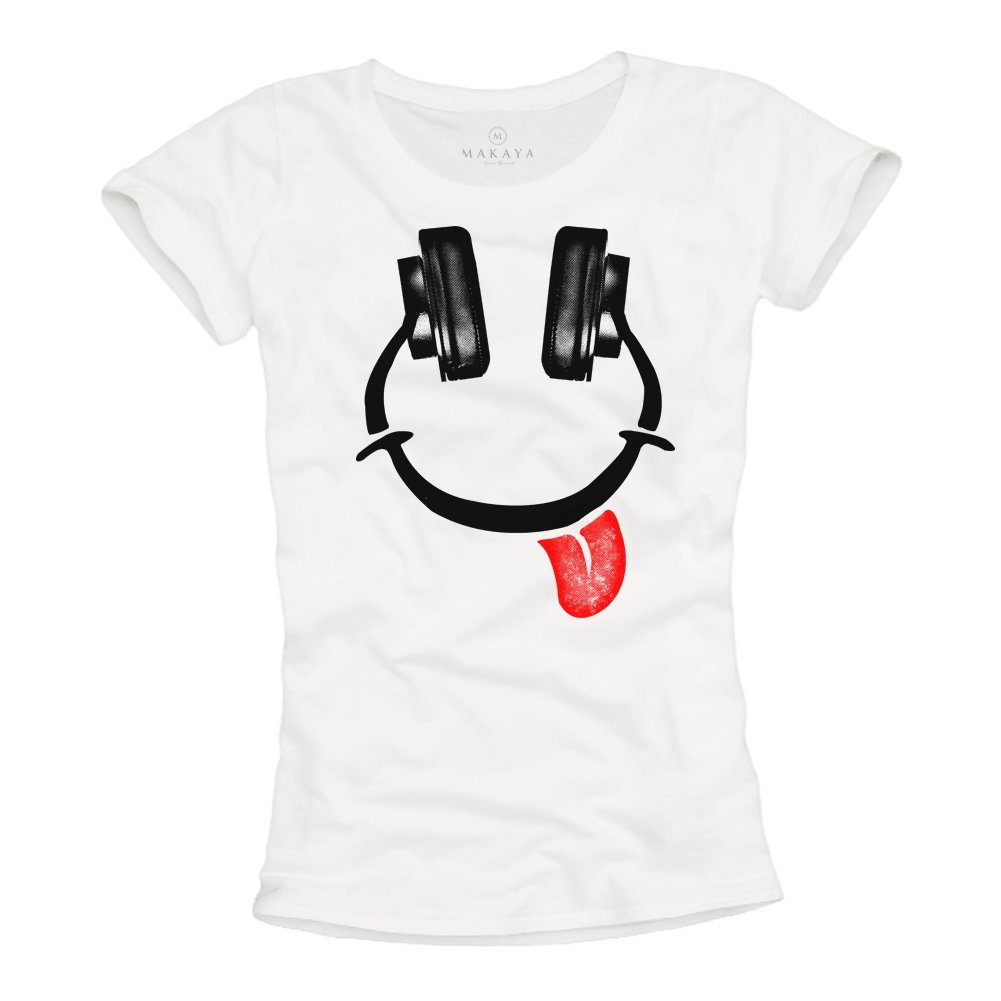 MAKAYA Print-Shirt Damen Freche Musik Motive günstig online kaufen