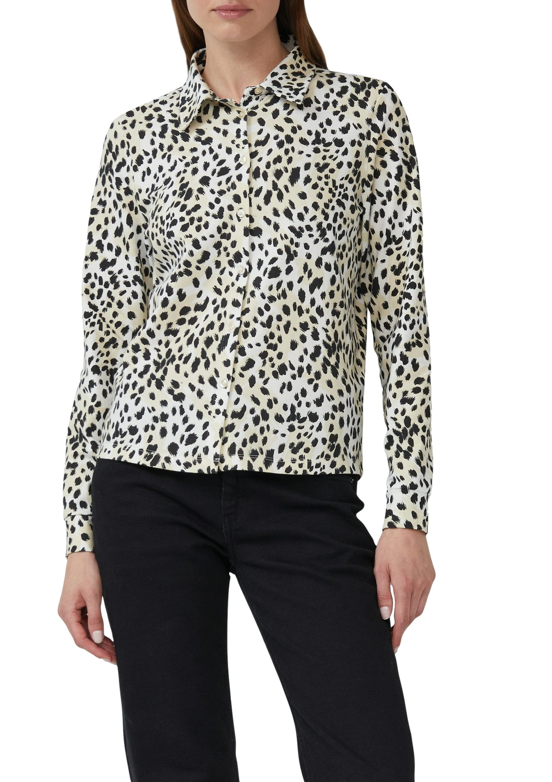 s.Oliver Hemdbluse – elastische Jerseybluse mit Knopfleiste günstig online kaufen