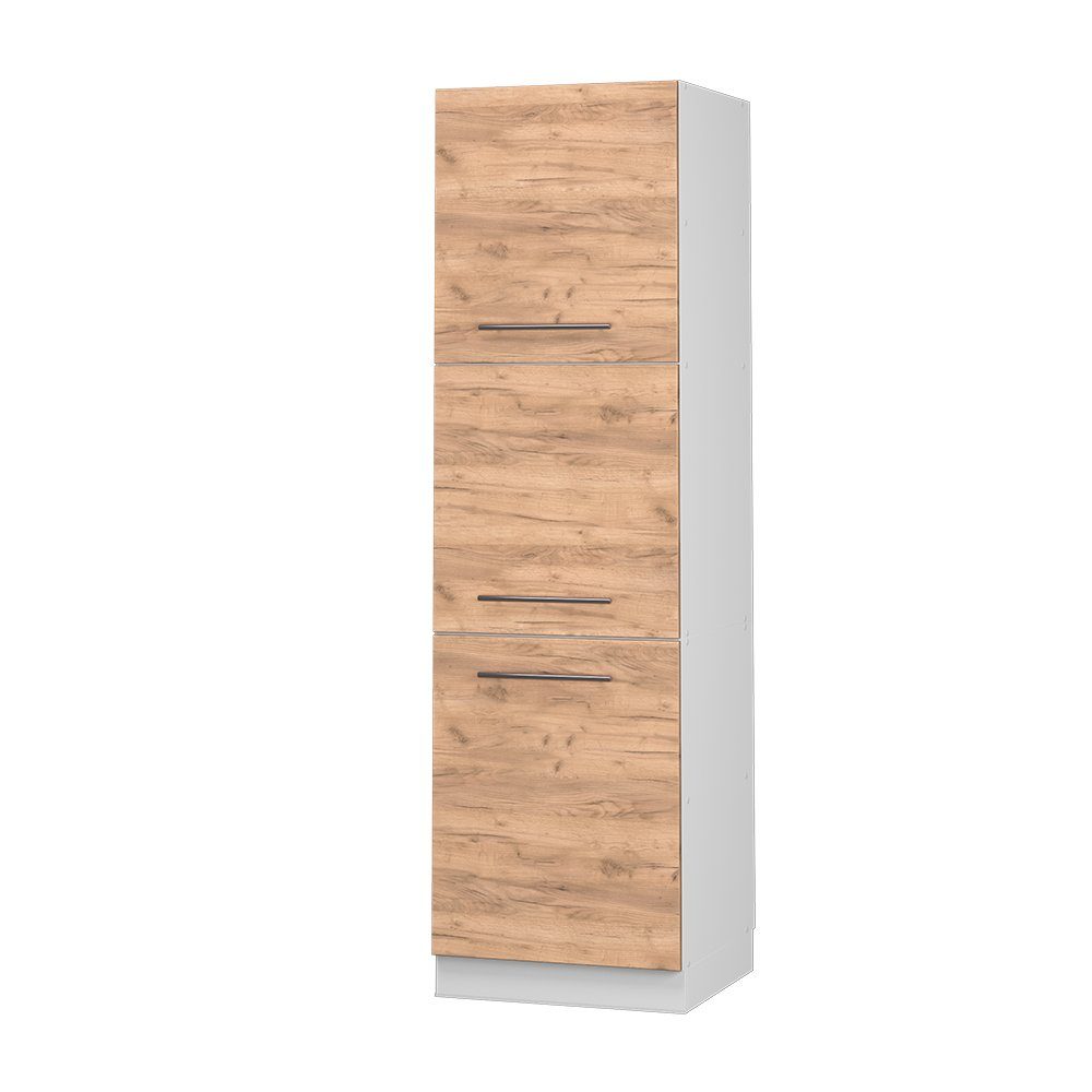 Vicco Herdumbauschrank Fame-Line Herdschrank Goldkraft Eiche/Weiß 60 cm günstig online kaufen