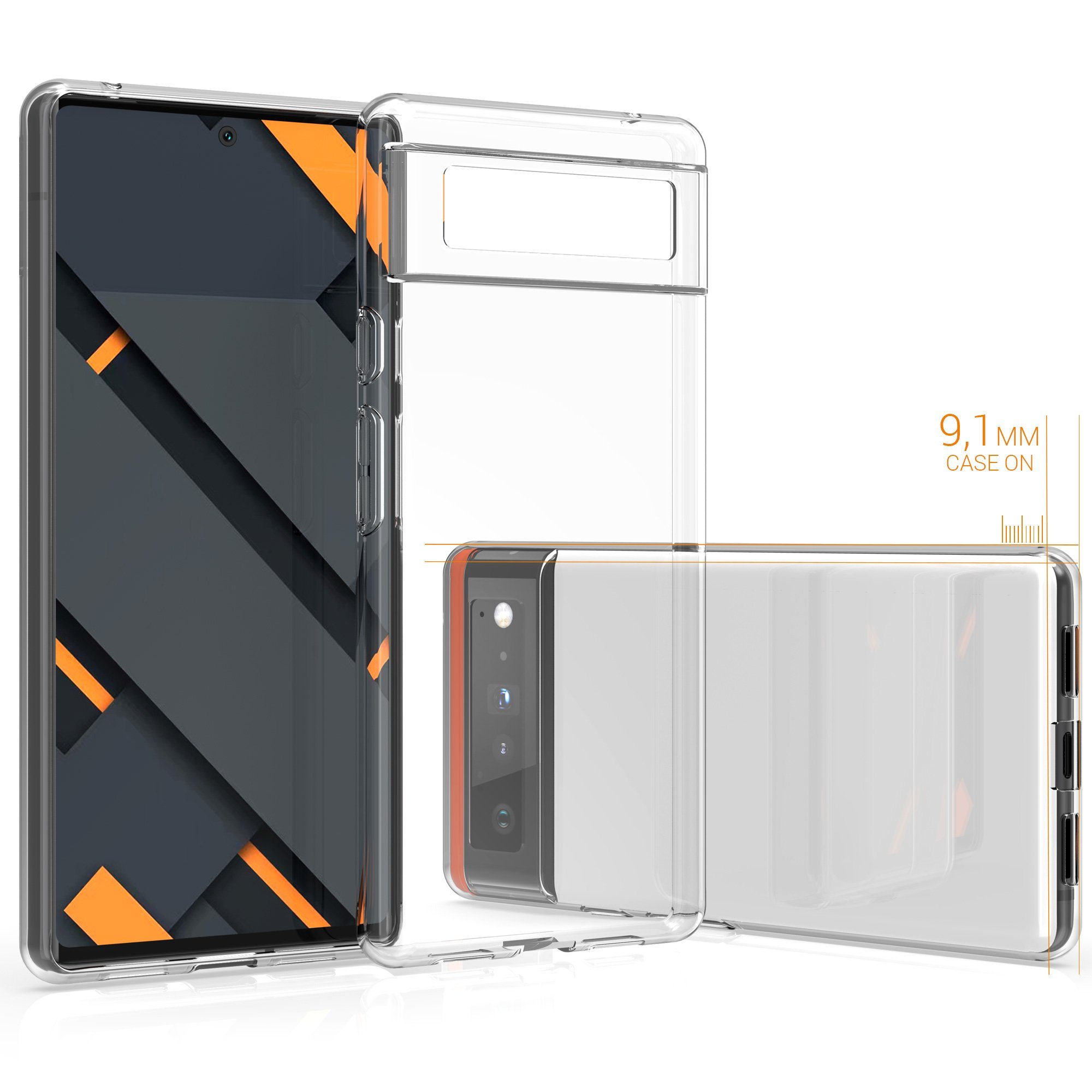 kwmobile Handyhülle Hülle für Google Pixel 6, Silikon Handyhülle transparent - Handy Case gummiert