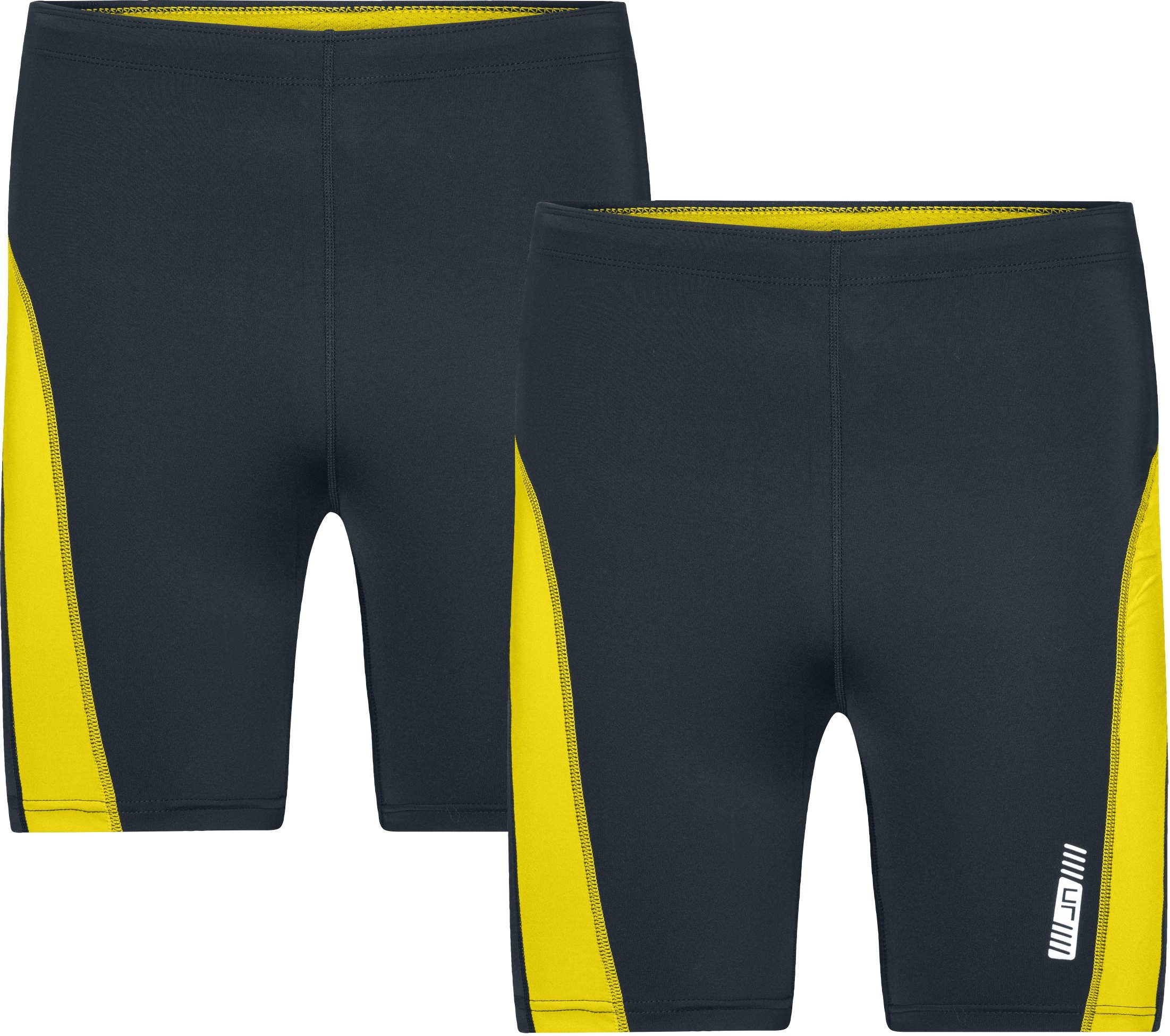 James & Nicholson Laufhose Doppelpack Kurze Lauftights Herren Laufhose Running Shorts JN478 (Doppelpack, 2er-Pack) Weiche, elastische Qualität mit Elasthan