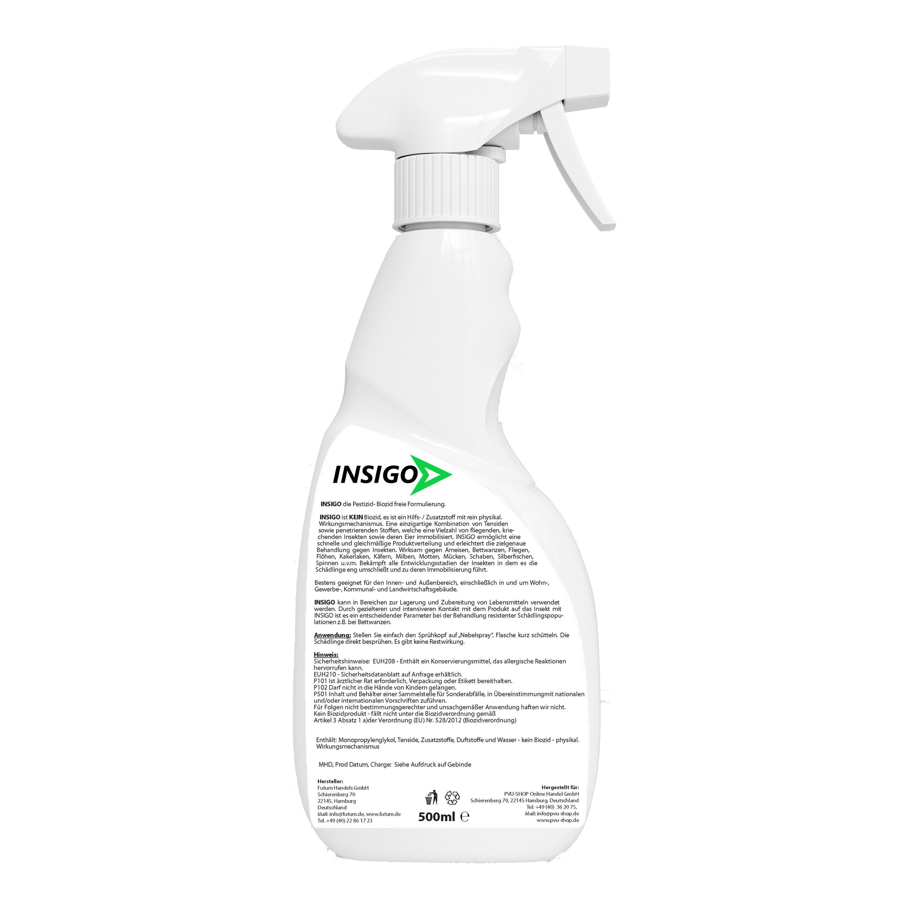 INSIGO Insektenspray Ameisen Spray gegen Ameisen, Larven & Eier, 0.5 l, 500 ml, 1-St., biozidfreie Formel, auf Wasserbasis, geruchsarm, brennt / ätzt nicht