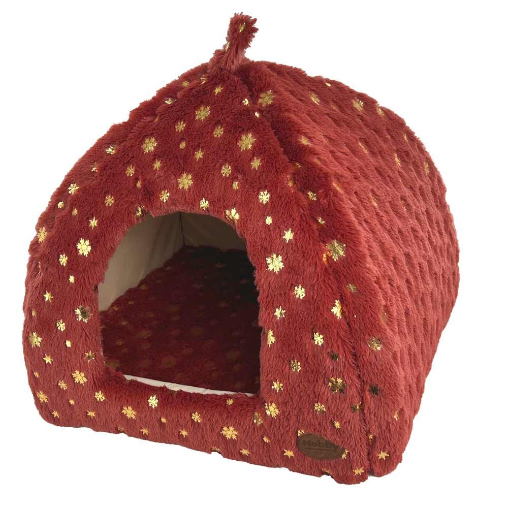 Nobby Tierbett Nobby Xmas Höhle Snowflake 40 x 40 cm bordeaux