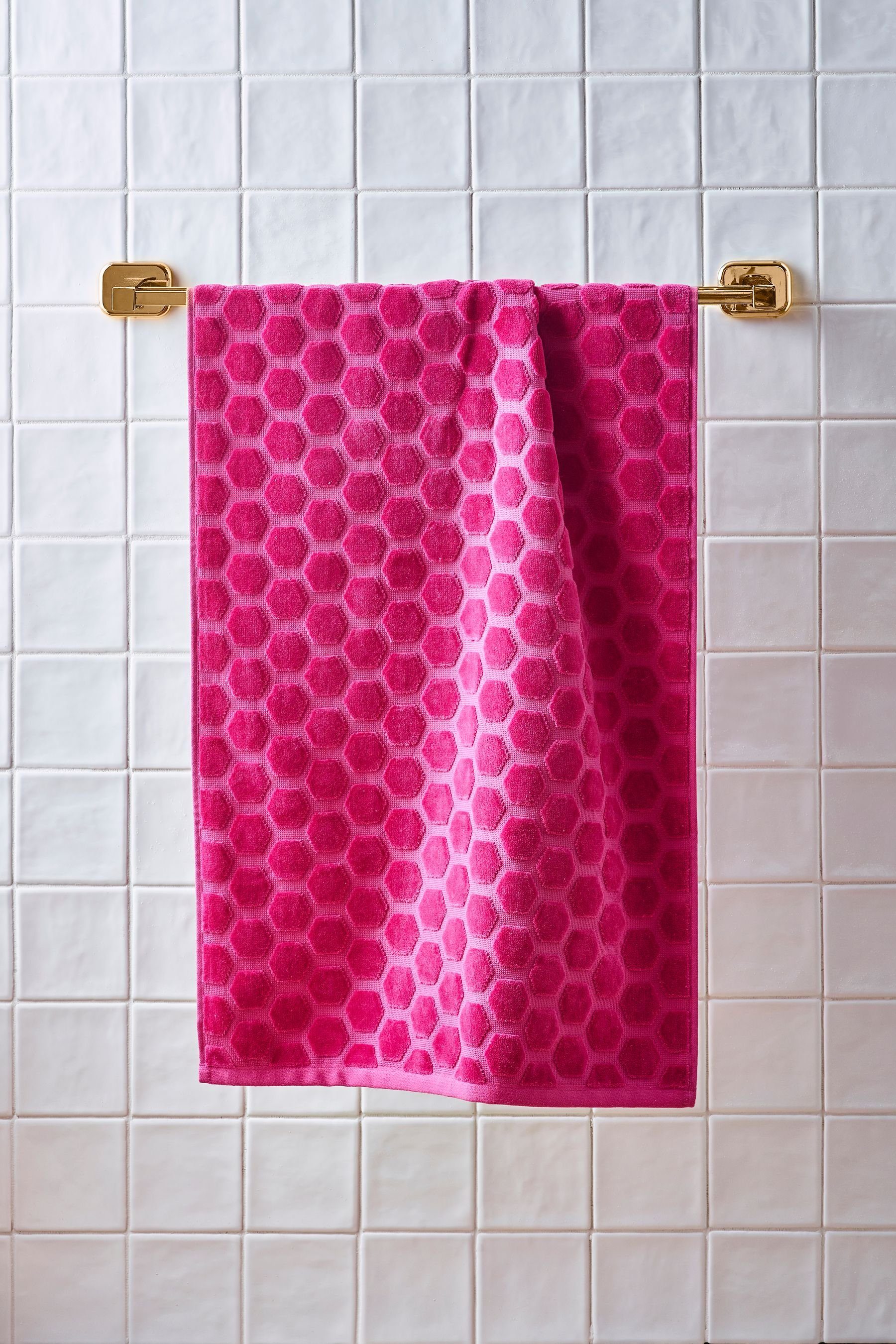 Next Handtuch Velours-Handtuch mit geometrischem Muster, (1-St)
