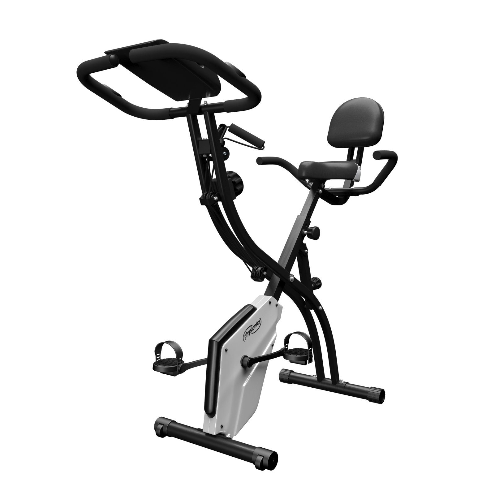 Physionics Heimtrainer Fahrrad Klappbar Fitnessbike 120kg Hometrainer Ergometer, Heimtrainer Fahrrad