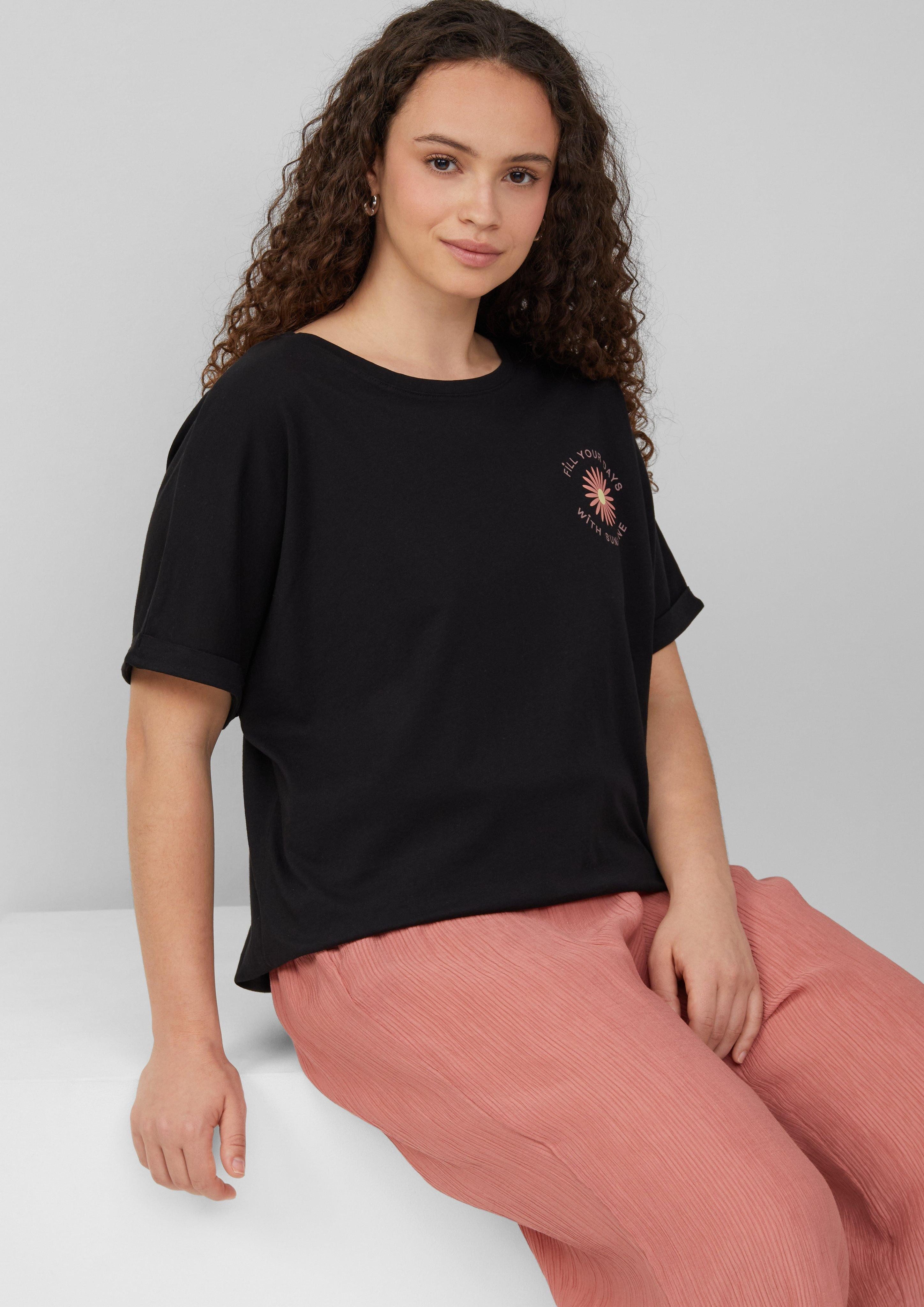 QS Kurzarmshirt Lockeres T- Shirt mit günstig online kaufen