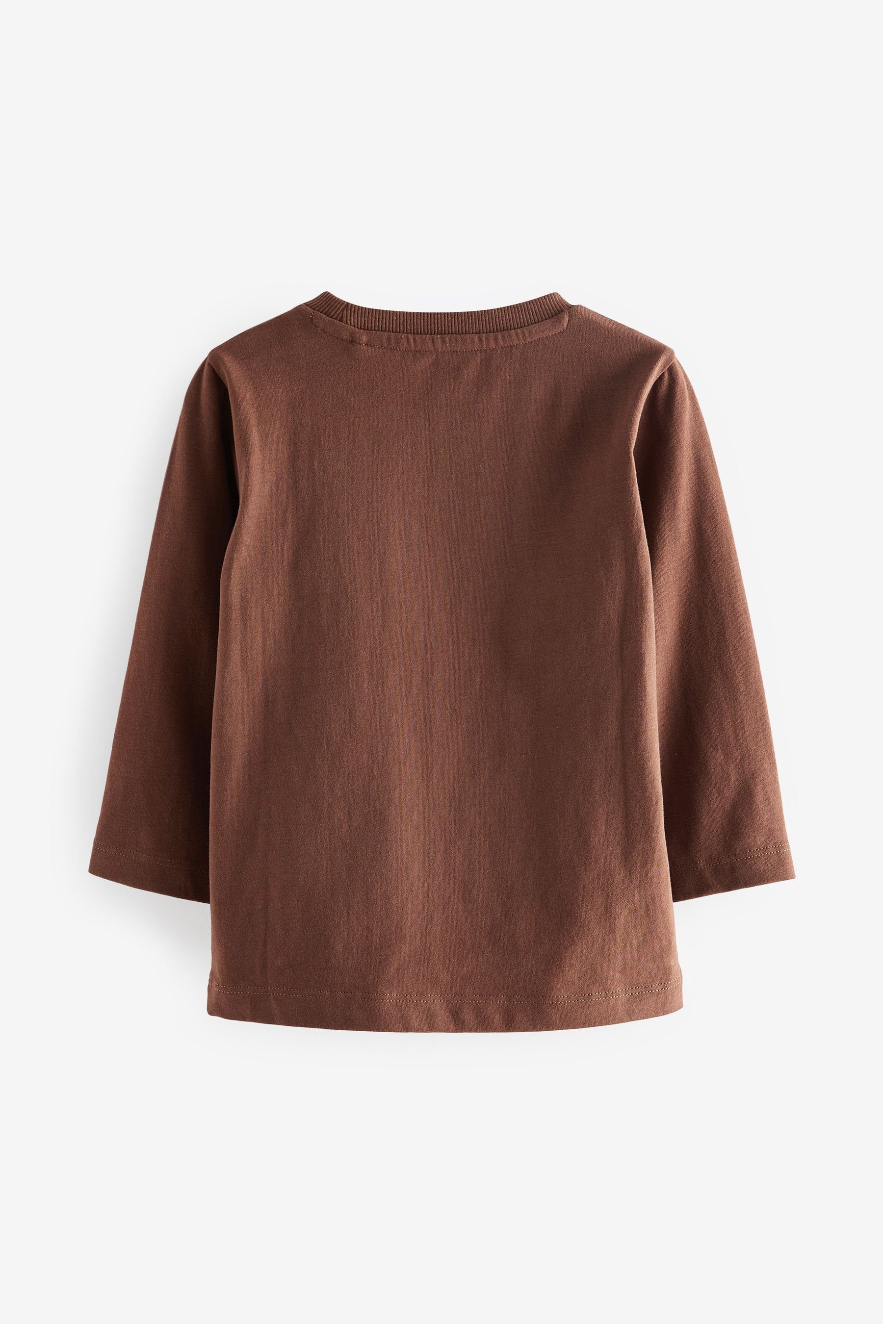 Brown Nerzfarben Motiv Next Langärmeliges (1-tlg) Bear mit Langarmshirt T-Shirt