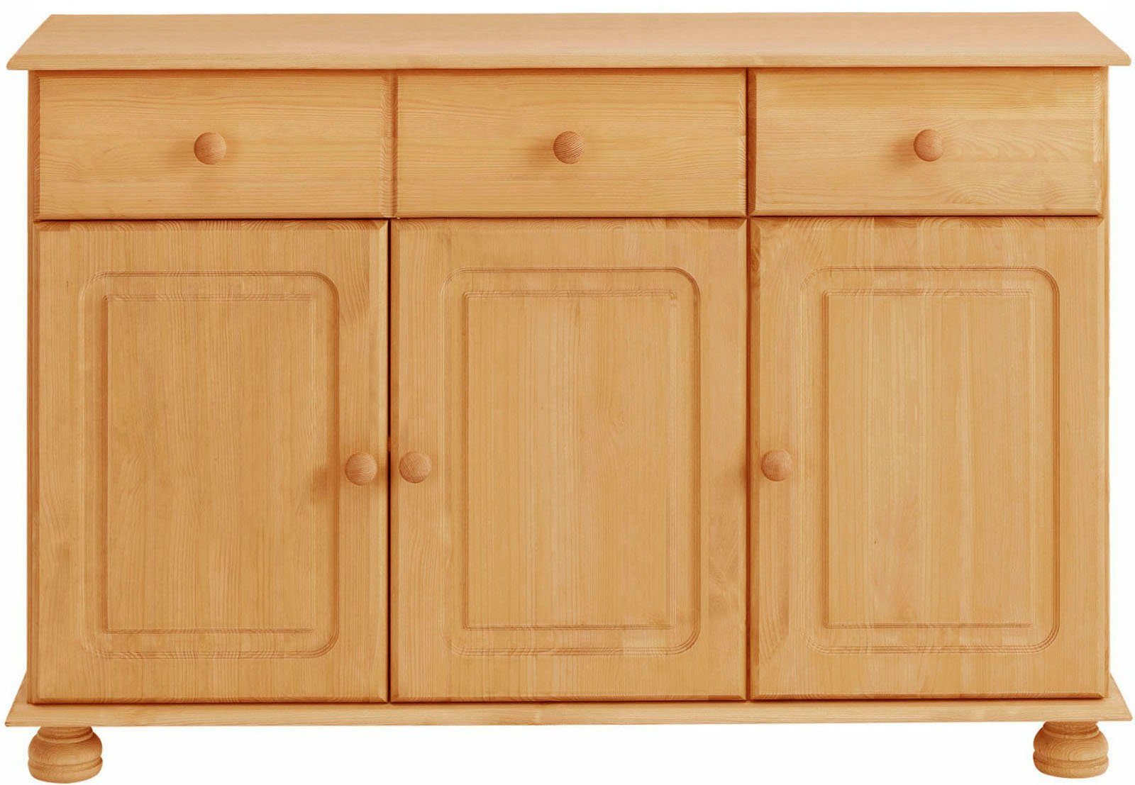 Home affaire Sideboard Mette, Kommode mit gefrästen, kugelförmigen Füßen, Breite 120 cm