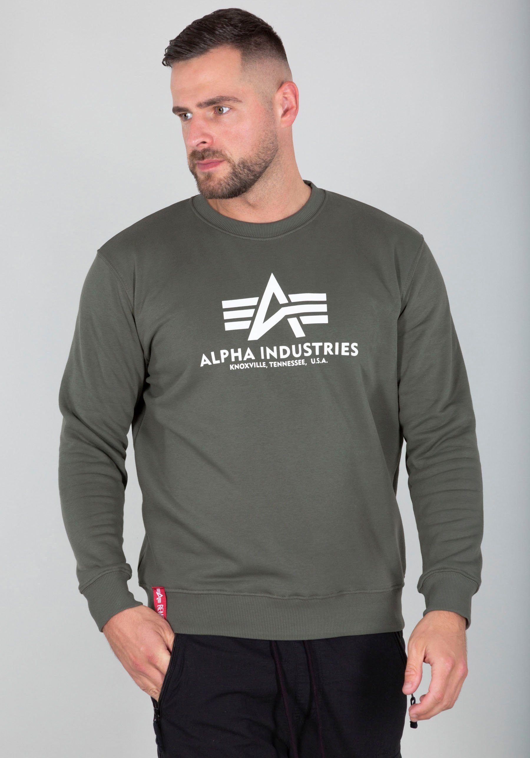 Outlet-Besonderheit! Alpha Industries Sweatshirt Basic Sweater olive dark