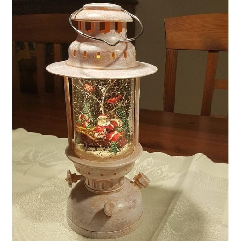 BY PEHA Schneekugel PT-22120 LED Schneelaterne Weihnachtsmann Sturmlaterne wassergefüllt