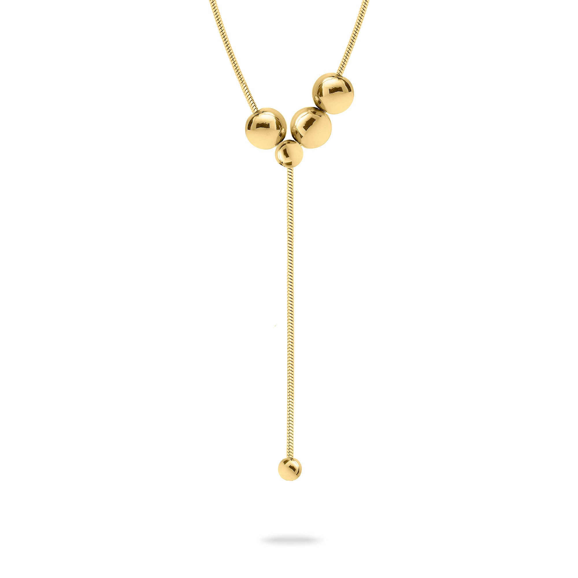 Y-Kette Schmuck Geschenk Edelstahl Halskette Steel Ball