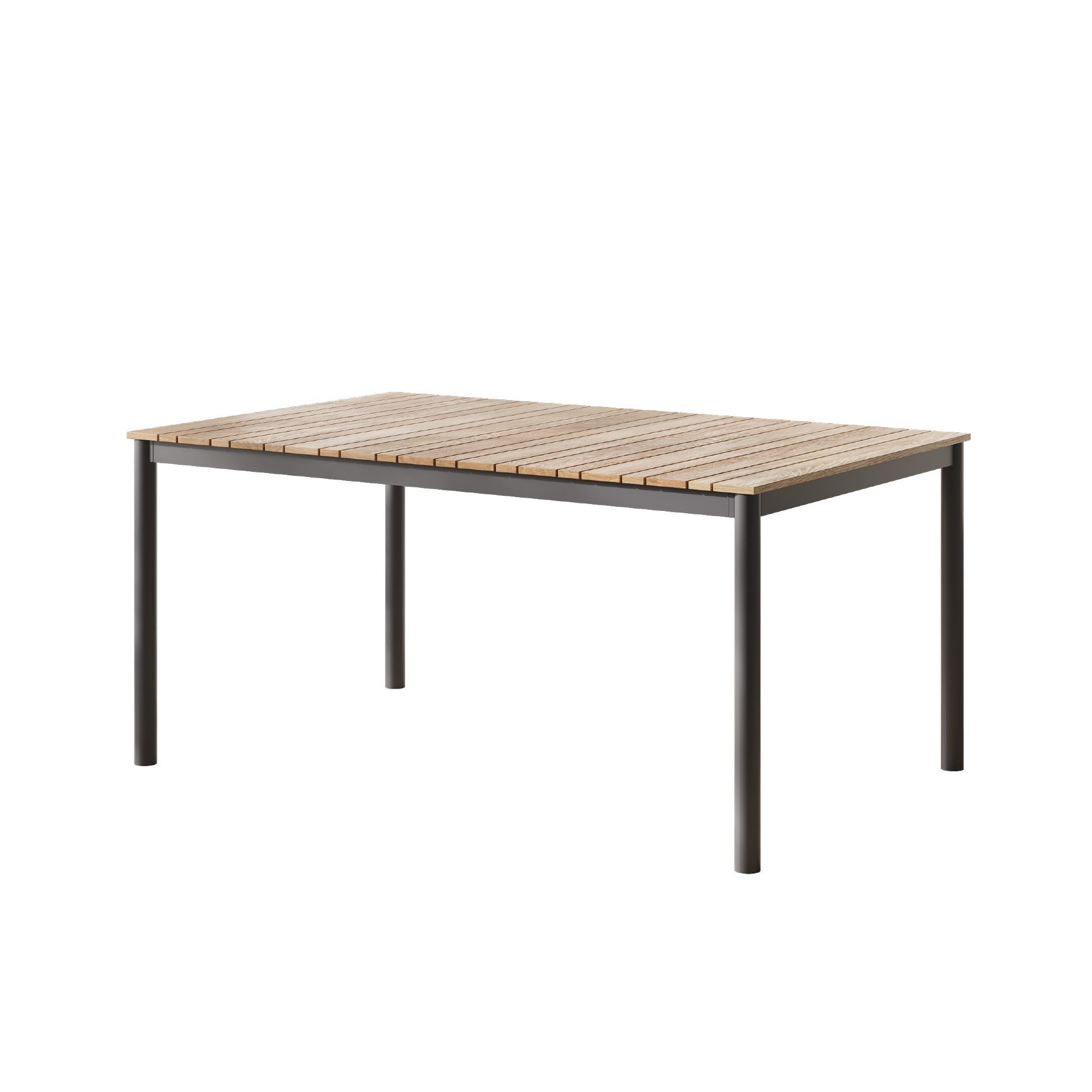 Cinas Gartentisch Mood Classic Midway, Aluminiumgestell, Teakholz-Lamellen, pflegeleicht (Outdoortisch, Teakholztisch, witterungsbeständig & pflegeleicht), Größe 159 x 100 cm