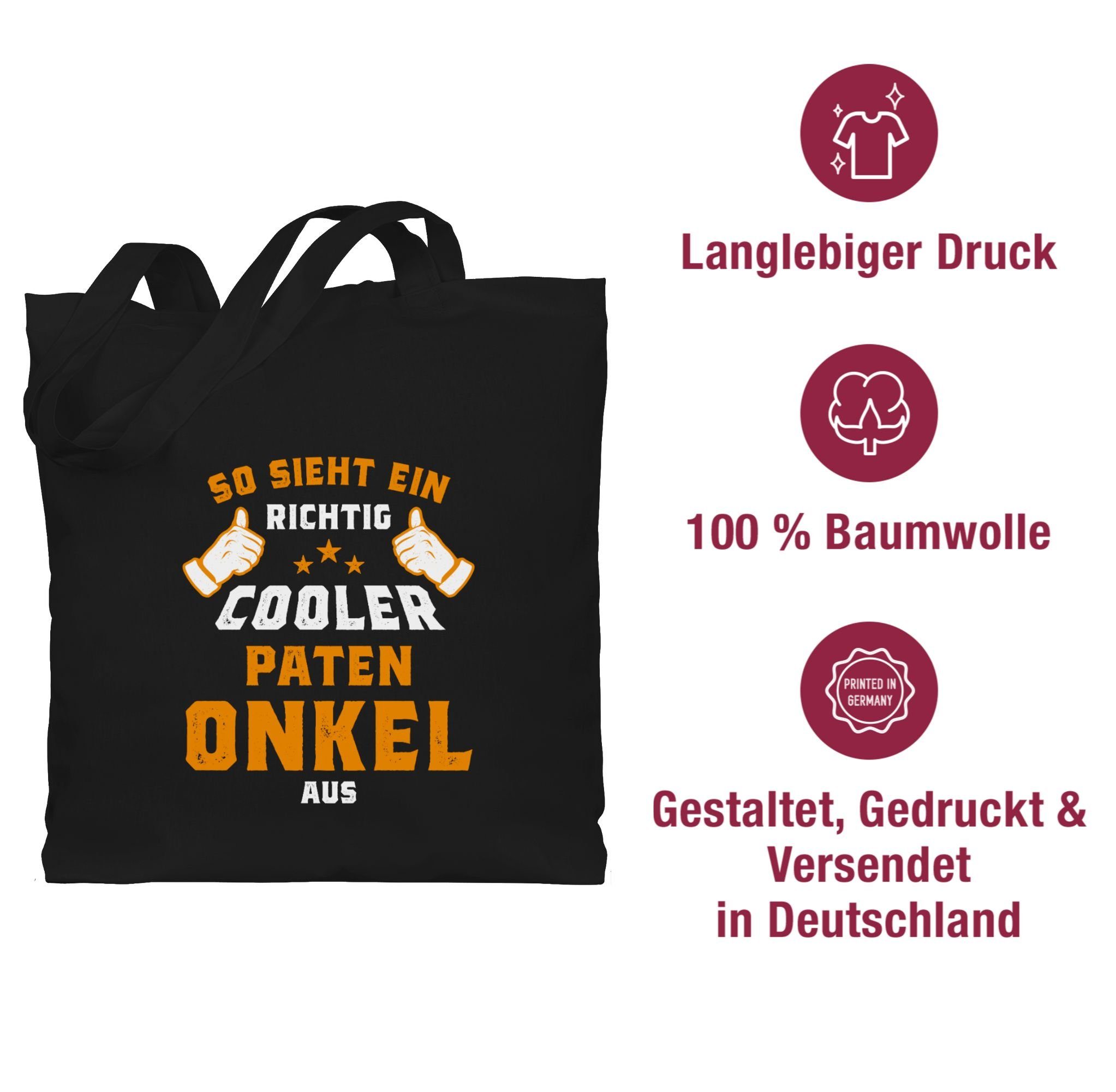 Orange, Patenonkel ein Schwarz Shirtracer aus 1 So Patenonkel Umhängetasche sieht Geschenk richtig cooler