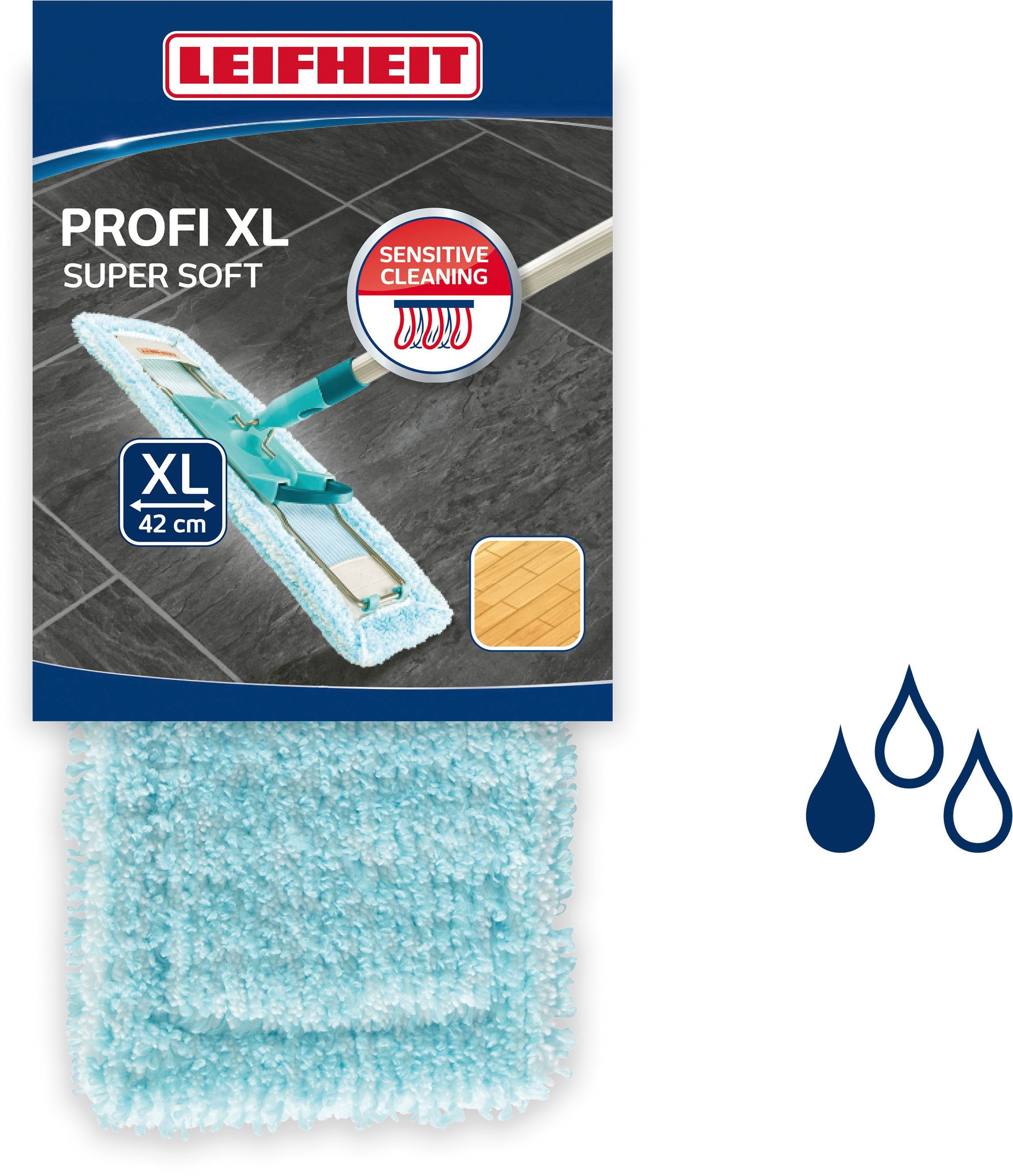 Leifheit Profi XL cm) super soft (Mikrofaser, 16x27 Wischbezug Blau