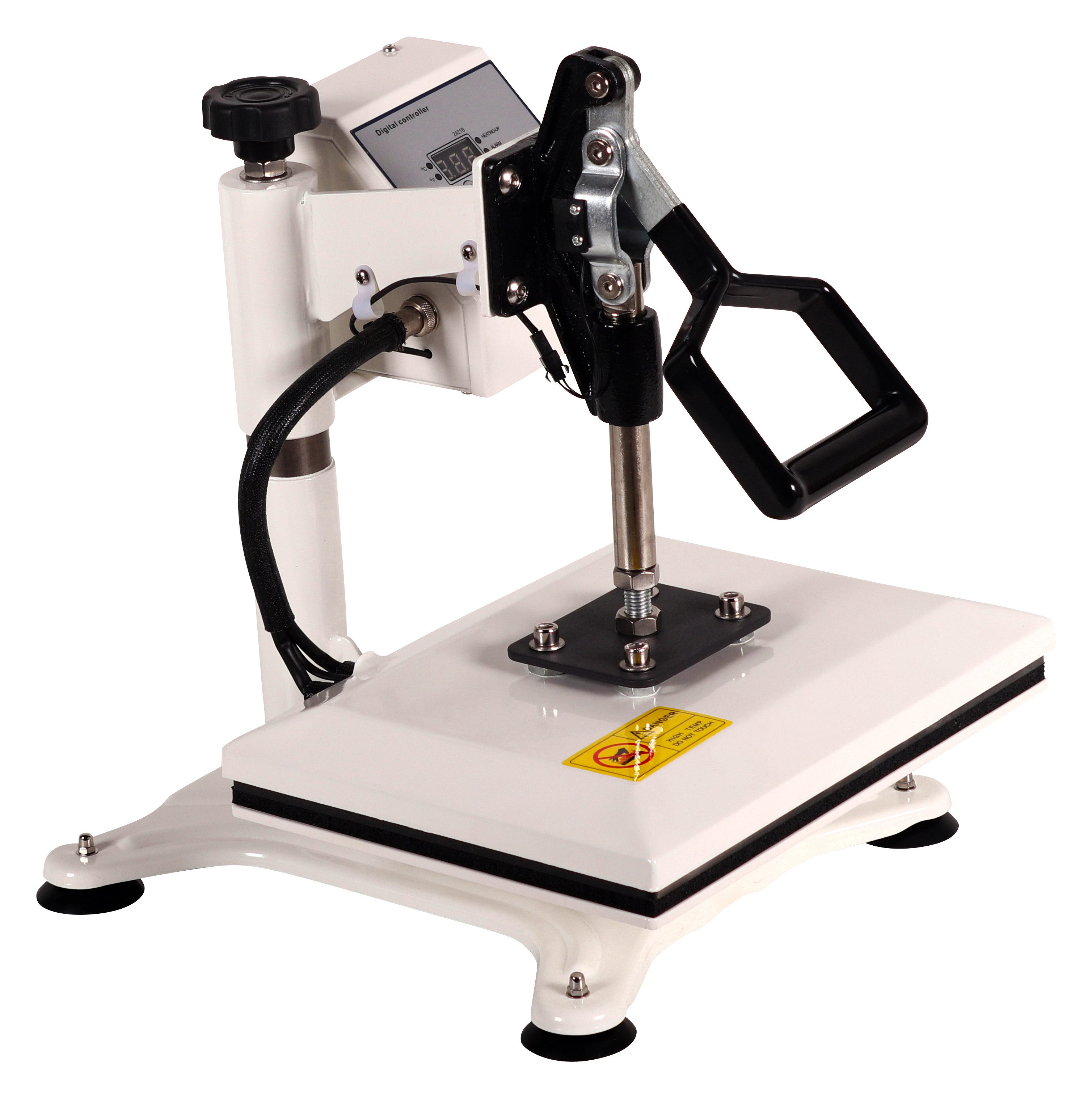 RICOO Bügelmaschine Transferpresse T Shirt Druckmaschine Textilpresse RICOO POWER-ZWERG-TW, Verkehrsweiß Heißpresse Textildruck Shirt Druck Hitzetransfer