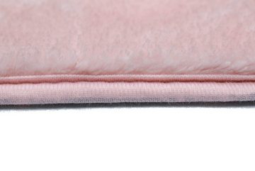 Teppich Badteppich WC Teppich Badematten Set 2 teilig waschbar rutschfest in rosa, Teppich-Traum, rechteckig, Höhe: 18 mm