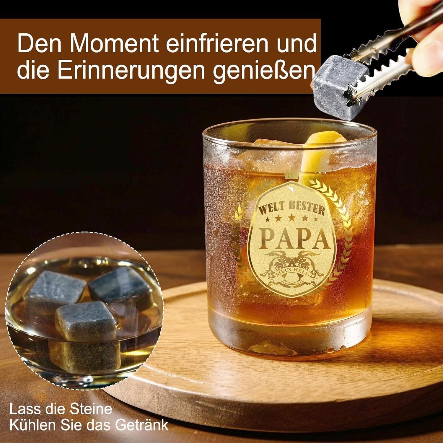 LuxusKollektion Whiskyglas Whiskygläser Geschenkset Personalisiert Papa Vater Papa Whisky Gläser