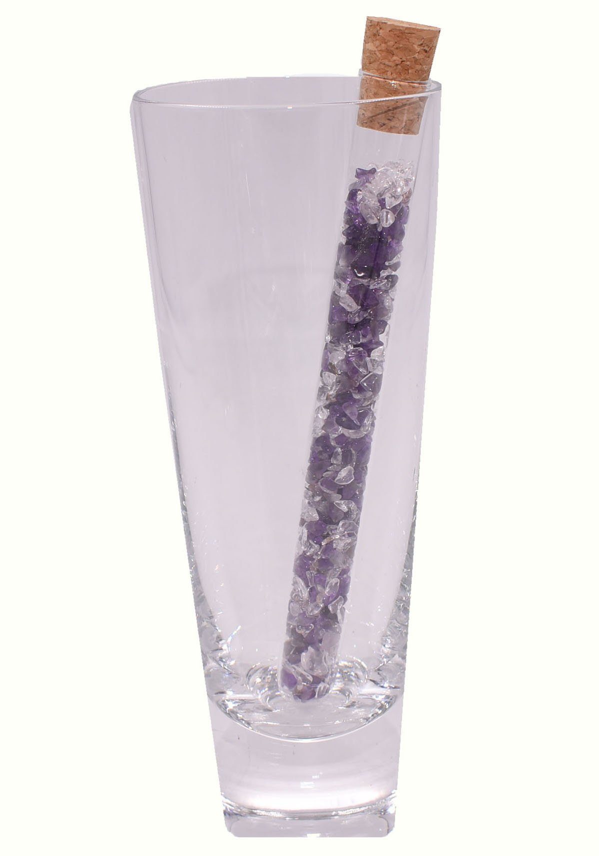 Edelstein und (Set, Reagenzglas weißer Firetti Geschenk, Amethyst Bergkristall, Schmuck Edelsteinwasserstab, - 3-St), Smaragd, Mondstein