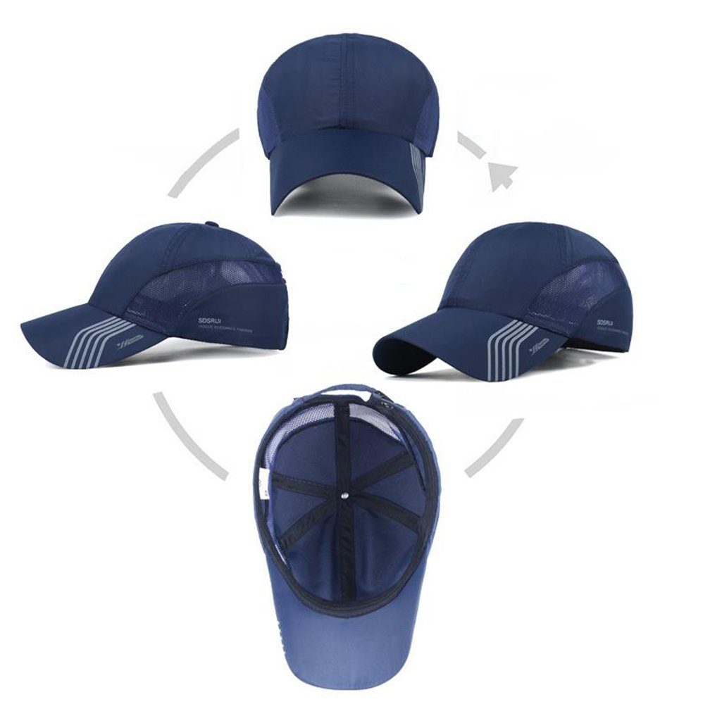 GelldG Sonnenhut Sommermütze Sommer Baseball Damen Cap Mesh, Basecap Herren blau