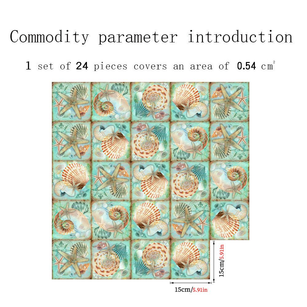 COOL-i ® Fliesenaufkleber 3D Klebefliesen 15x15cm 24 Stück,Botanische Maler günstig online kaufen