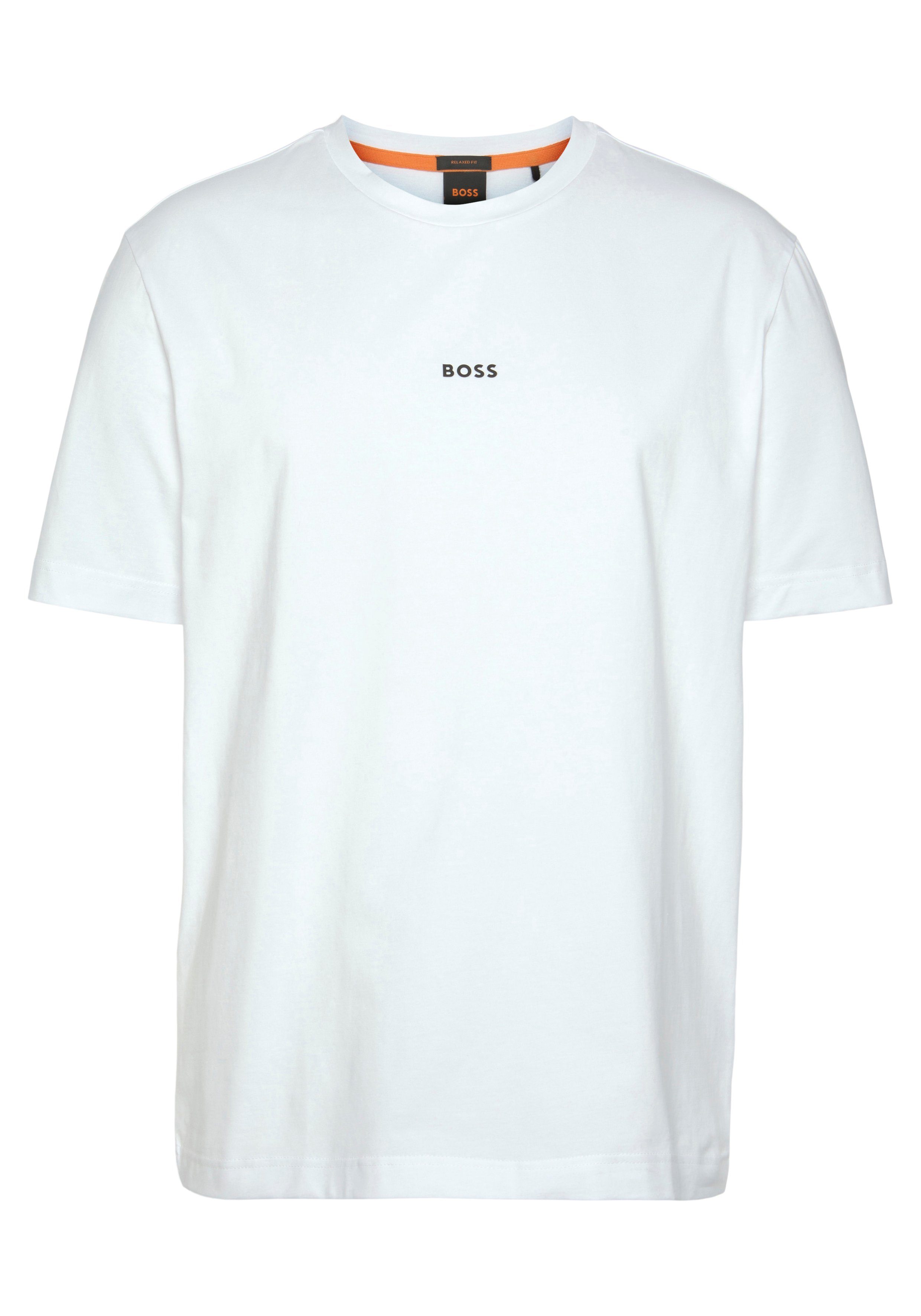Rundhalsausschnitt BOSS mit TChup T-Shirt white100 ORANGE