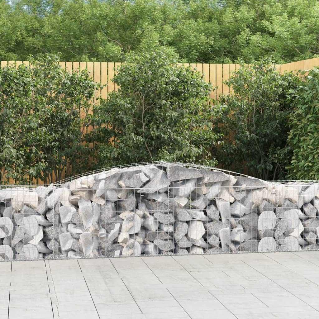 DOTMALL Gabionenzaun Gabionen mit Hochbogen 9 Stk. 400x50x60/80cm Verzinktes Eisen