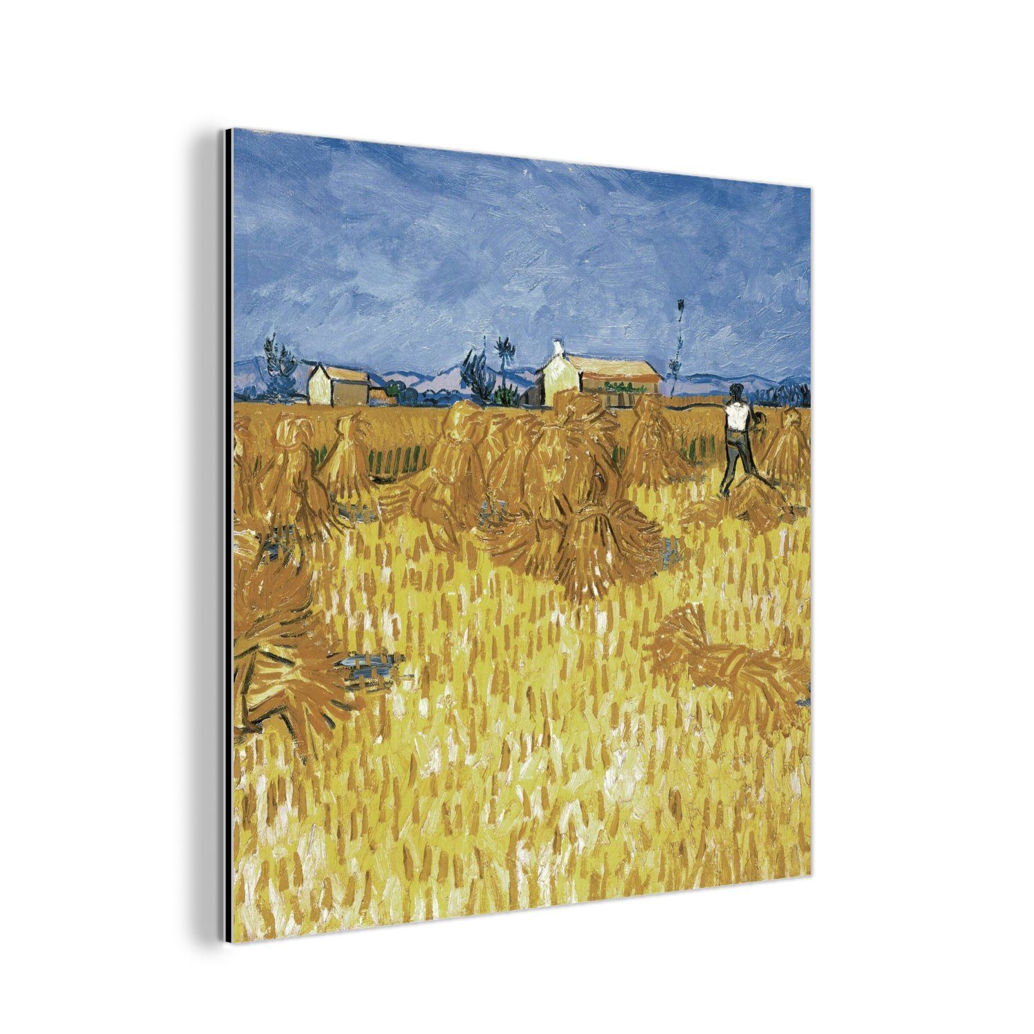 MuchoWow Metallbild Weinlese in der Provence - Vincent van Gogh, (1 St), Alu-Dibond-Druck, Gemälde aus Metall, Aluminium deko