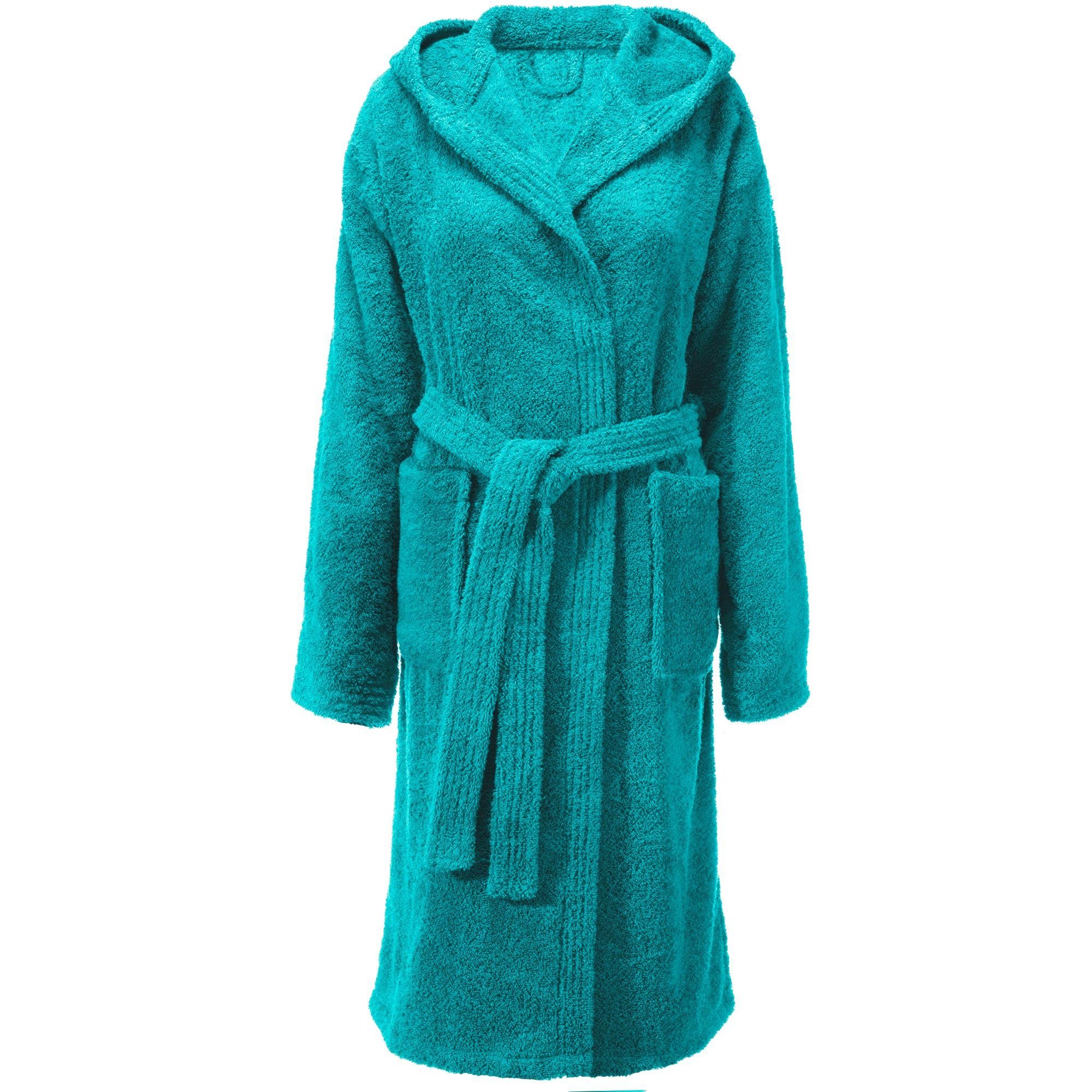 CelinaTex Bademantel Saunamantel Damen Frottee Kapuze Fehmarn XS türkis, Baumwolle