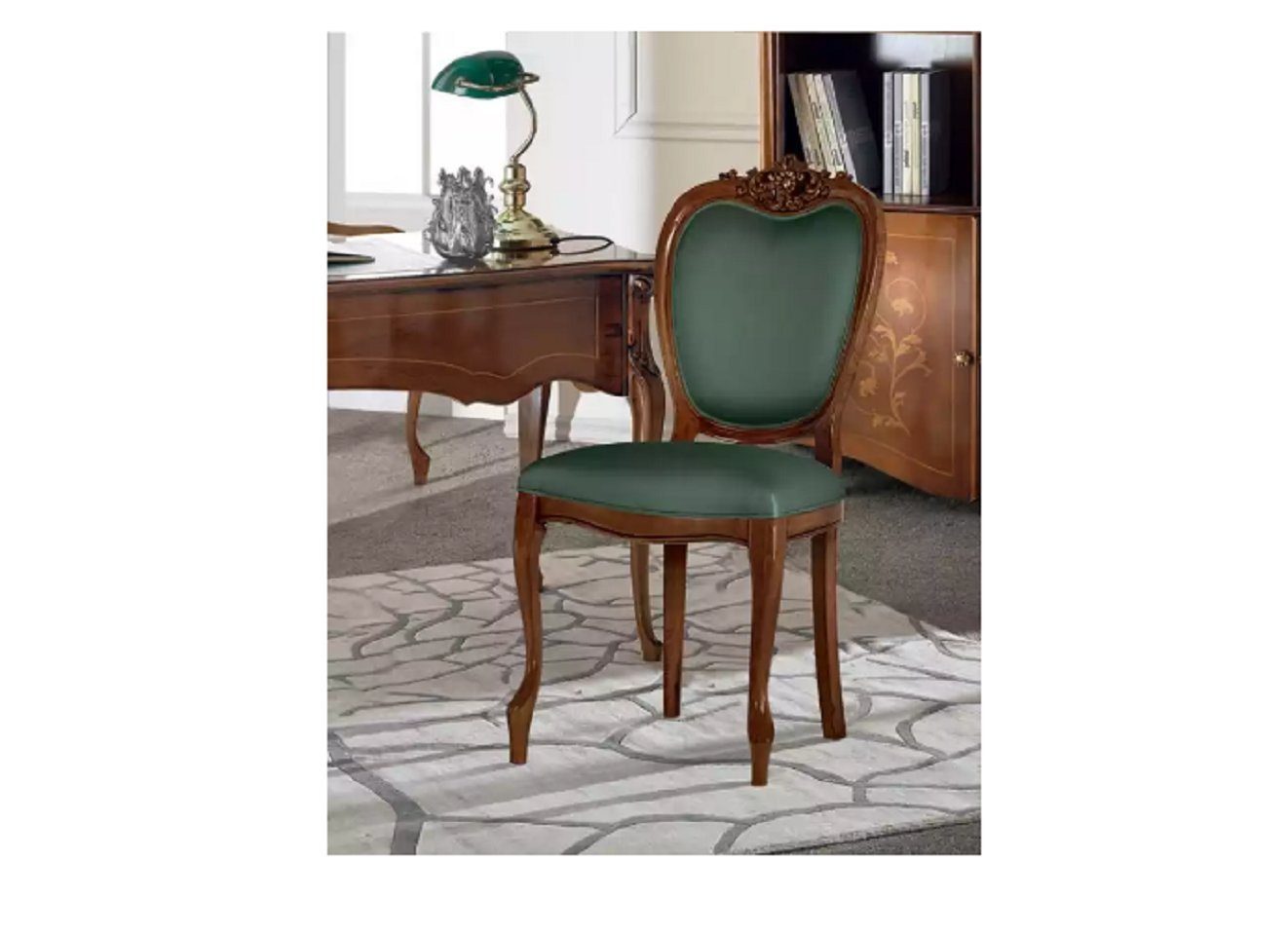 JVmoebel Esszimmerstuhl Klassischer Grün Holz Stuhl Luxus Made (1 in Büromöbel Einsitzer Europe St), Design