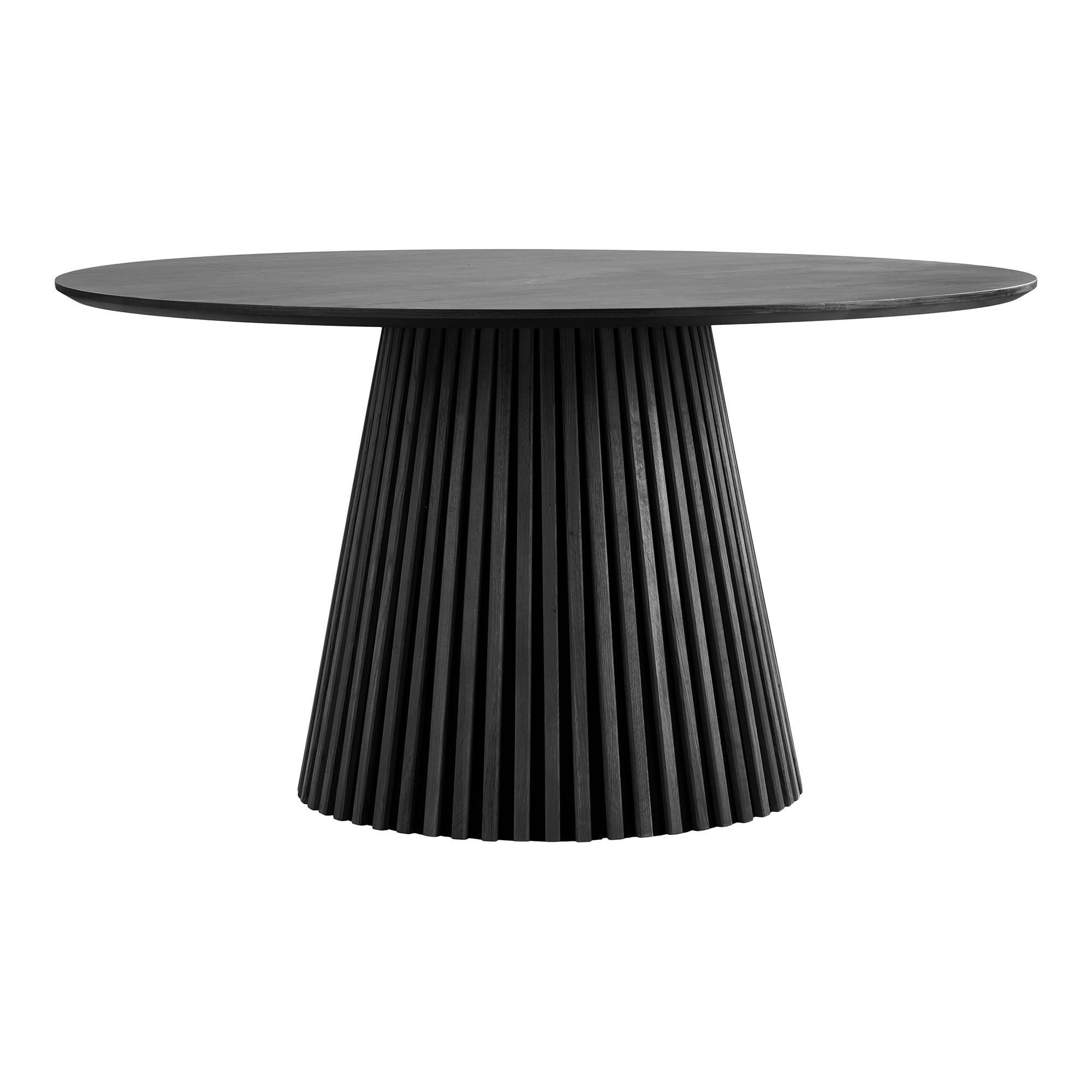 freiraum Säulen-Esstisch Osaka, in Schwarz, Eichenfurnier, MDF - 75x140cm (HxD)