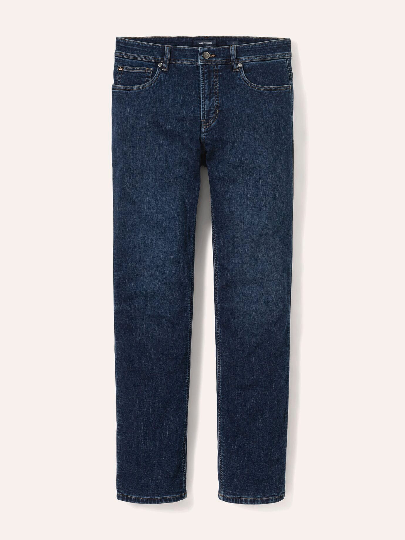 Walbusch 5-Pocket-Jeans Herren Thermojeans Five Pocket 2.0 Regular Fit wärmend gefüttert Flanellfutter, flexibler Bund, elastisch – pflegeleichte Thermojeans