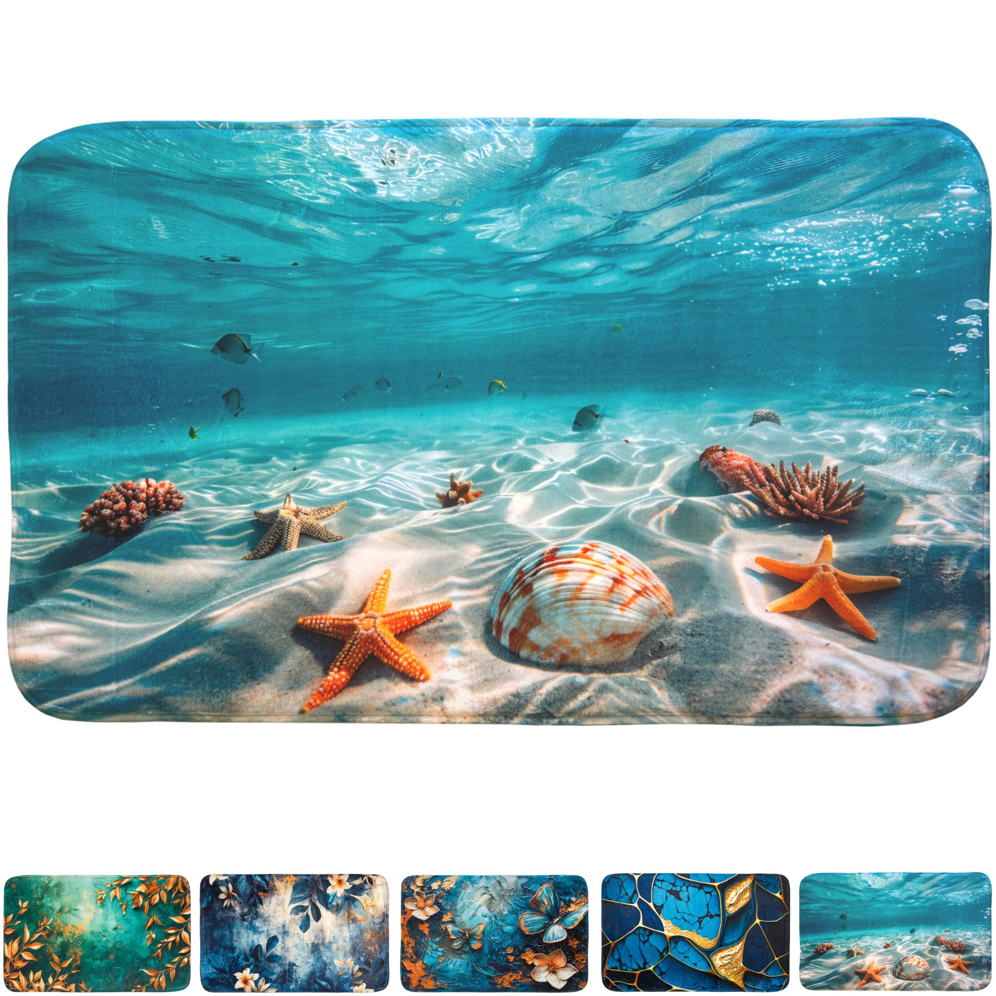 Sanilo Badematte mit Motiv, viele schöne Badteppiche zur Auswahl, rutschhemmend beschichtet, waschbar, fußbodenheizungsgeeignet, schnell trocknend, Polyester, rechteckig, sehr weich, hochwertig & modern, 50 x 80 cm oder 70 x 110 cm