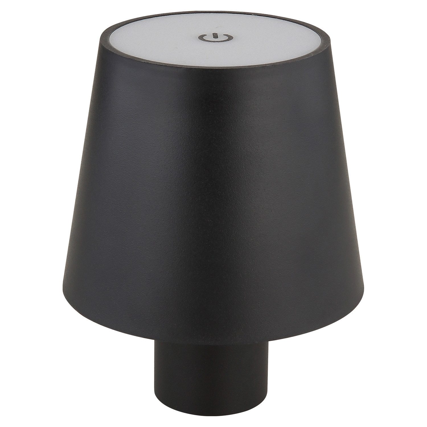 Globo Лампиschirm VANNIE, H 13 cm, Schwarz, Metall, Touchsensor, USB-Port, Dimmbar, aufsteckbar auf Glasflaschenköpfe