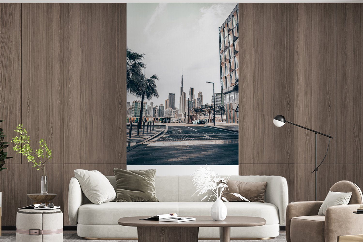 Wohnzimmer (2 MuchoWow - Matt, Architektur, für Dubai Schlafzimmer Küche, Vliestapete bedruckt, Fototapete Autobahn St), - Fototapete