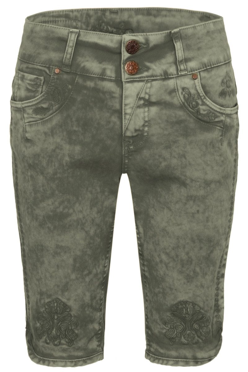 Hangowear Trachtenjeans Trachtenjeans Damen - HENDRINA BERMUDA - army green günstig online kaufen