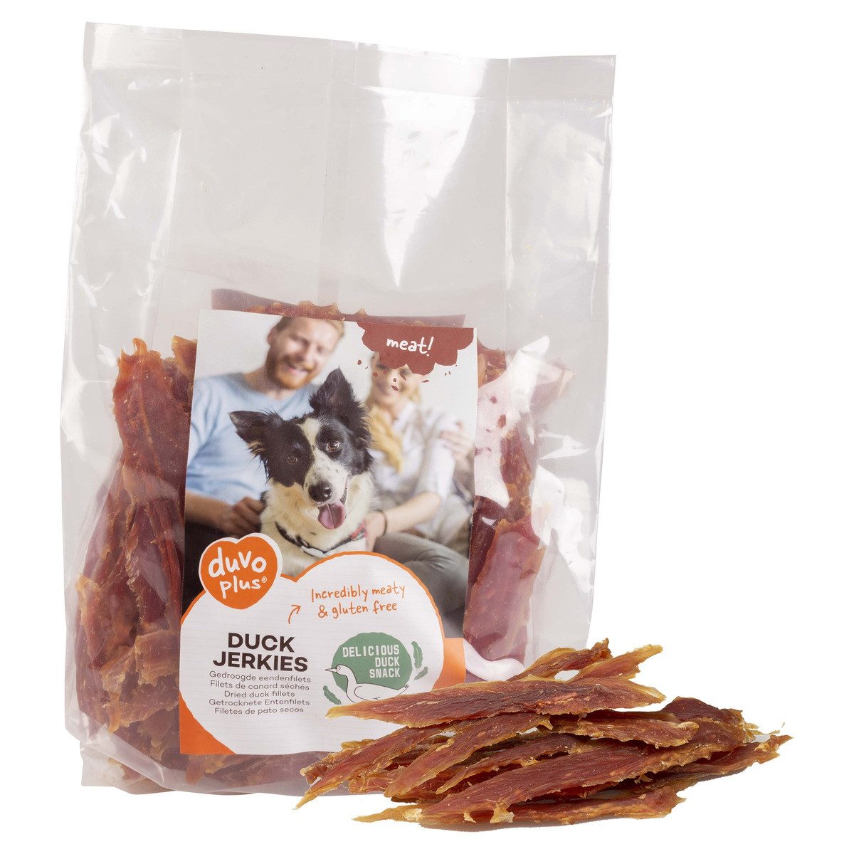 DUVO+ Hundesnack Enten Jerkies, Snack für: Hund