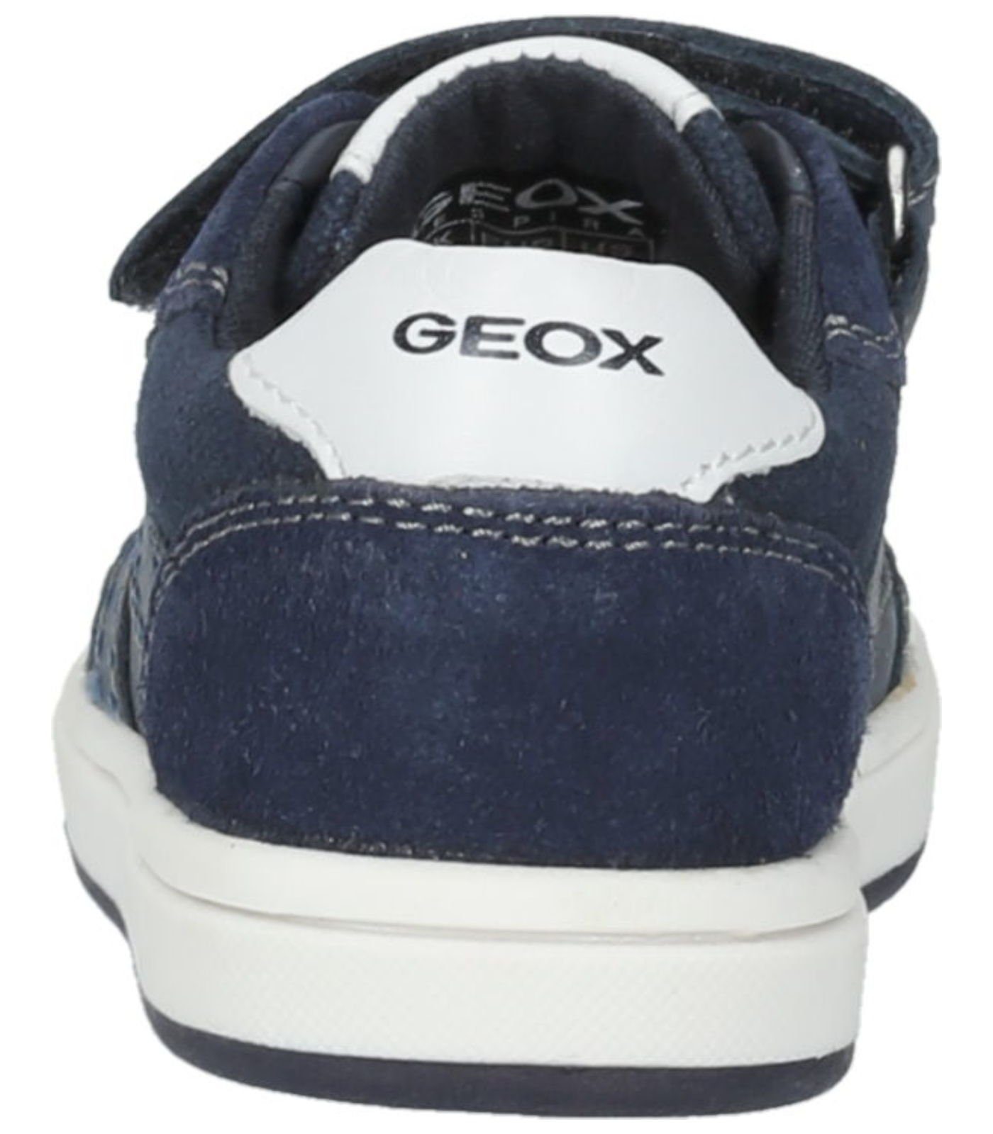 Leder/Textil Weiß Sneaker Navy Geox Sneaker