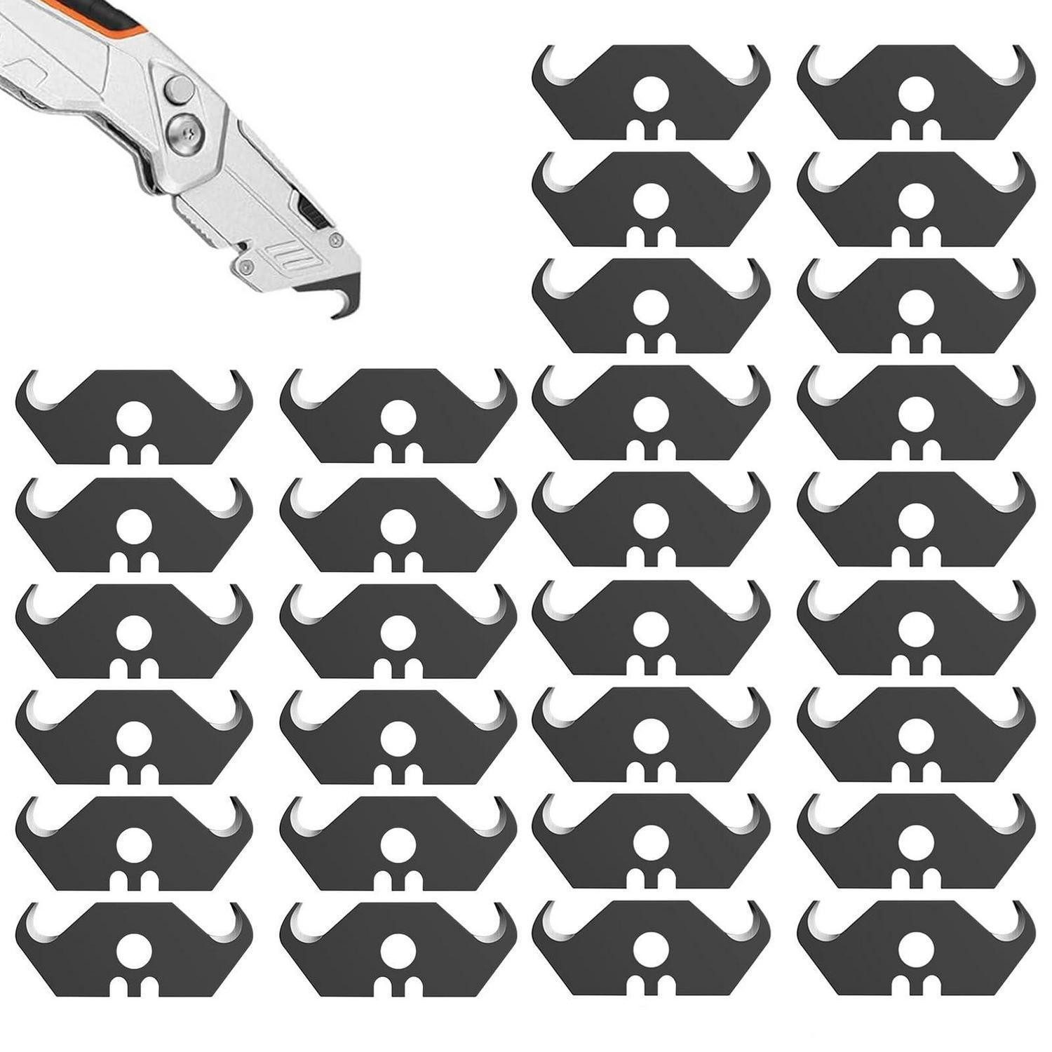 LuxusKollektion Hakenklinge Teppichmesser Hakenklingen 30Stk 48x19mm Kohlenstoffstahl