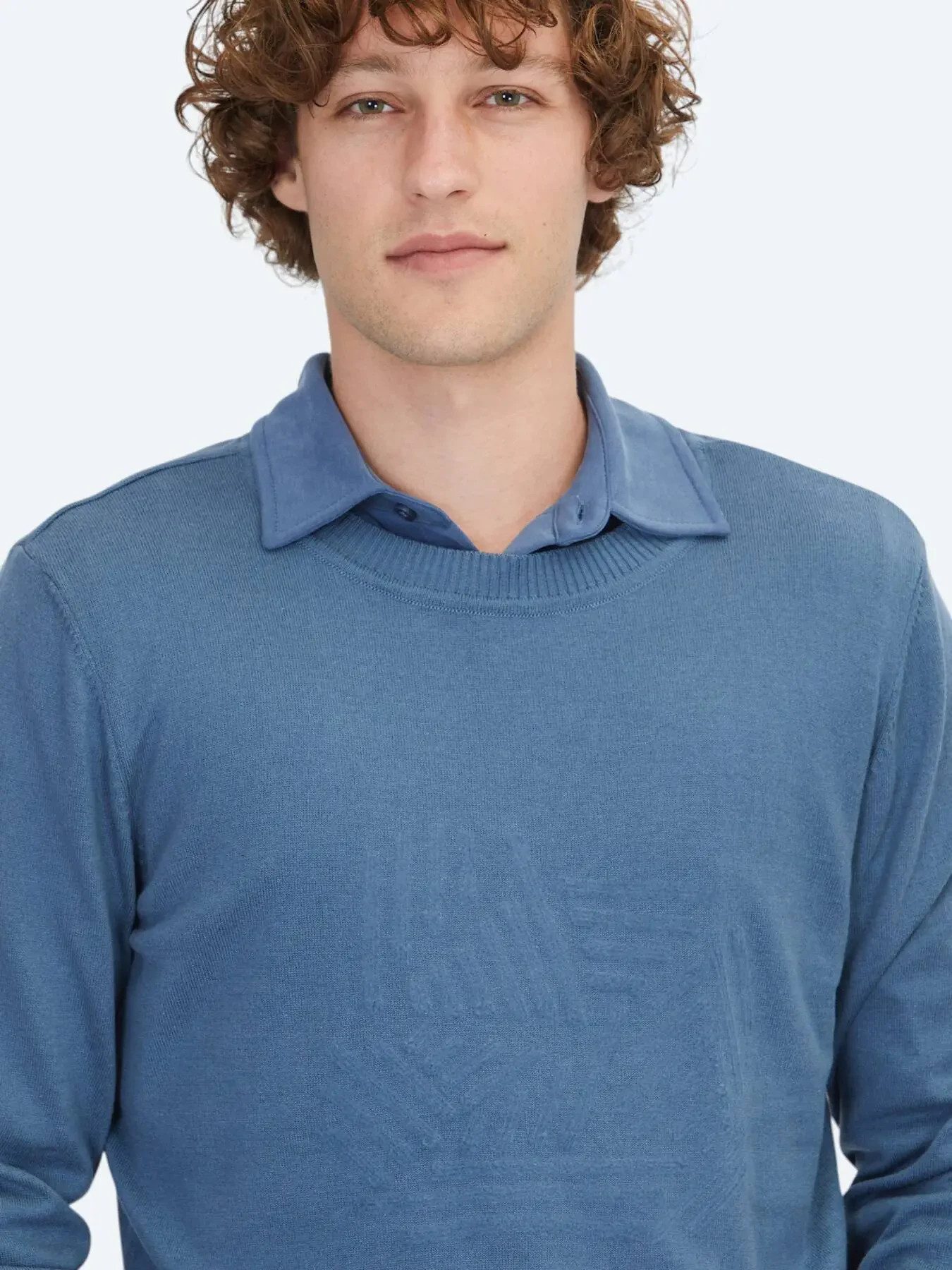 KİP Steppweste Hellblaues Strick-Sweatshirt
