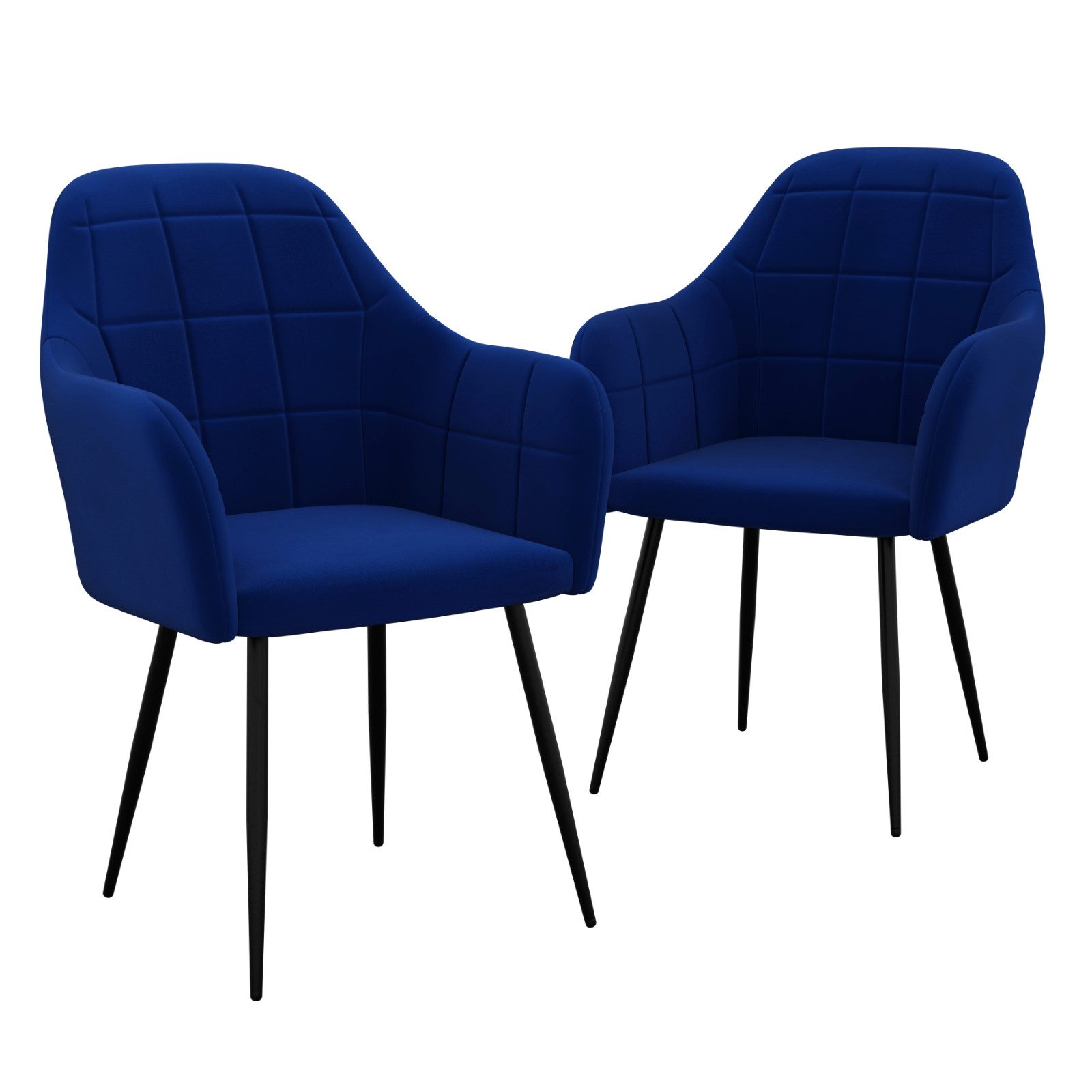 Esszimmerstuhl HAGO24 Esszimmerstühle Blau Sessel 2er Set Polsterstuhl Retro-Design