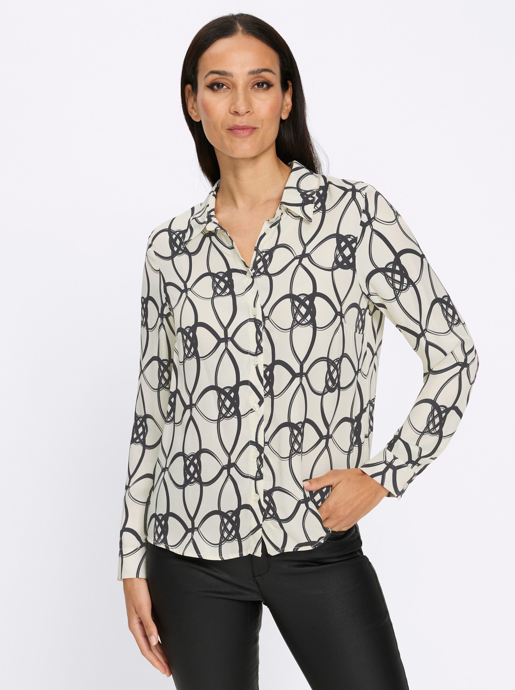 heine Klassische Bluse Druck-Bluse Langarm